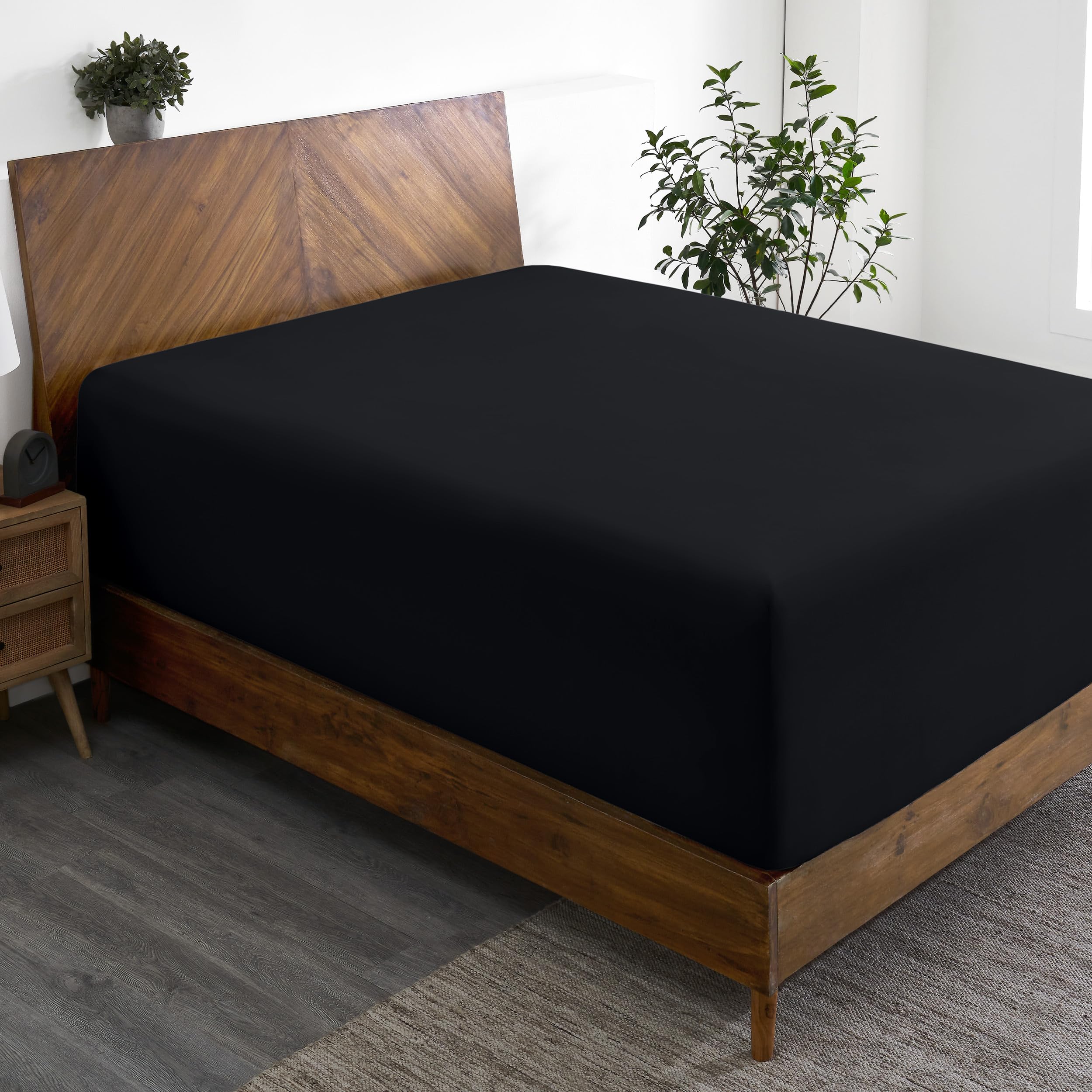 Bare Home Twin Extra Long Fitted Sheet - Extra Deep Pocket Fitted Sheet - Premium 1800 Microfiber - Ultra-Soft Wrinkle Free - Twin XL Bottom Sheet (