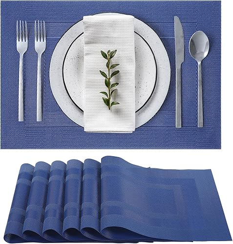 Juego de 6 manteles individuales resistentes al calor, lavables, antideslizantes, a prueba de manchas, fáciles de limpiar, duraderos, de vinilo,