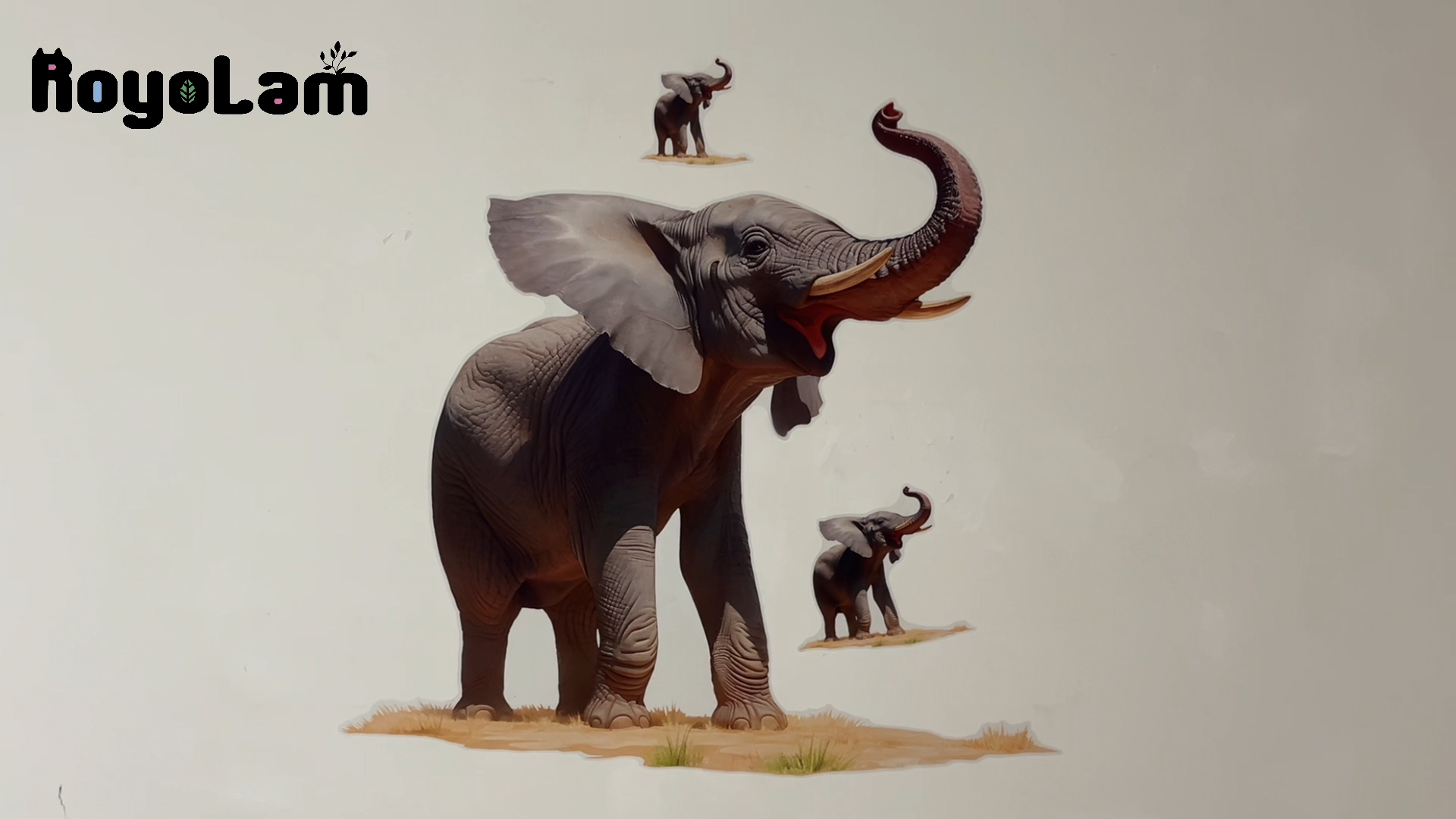 Vinilo decorativo pared elefante gris, removible, impermeable miniatura 7