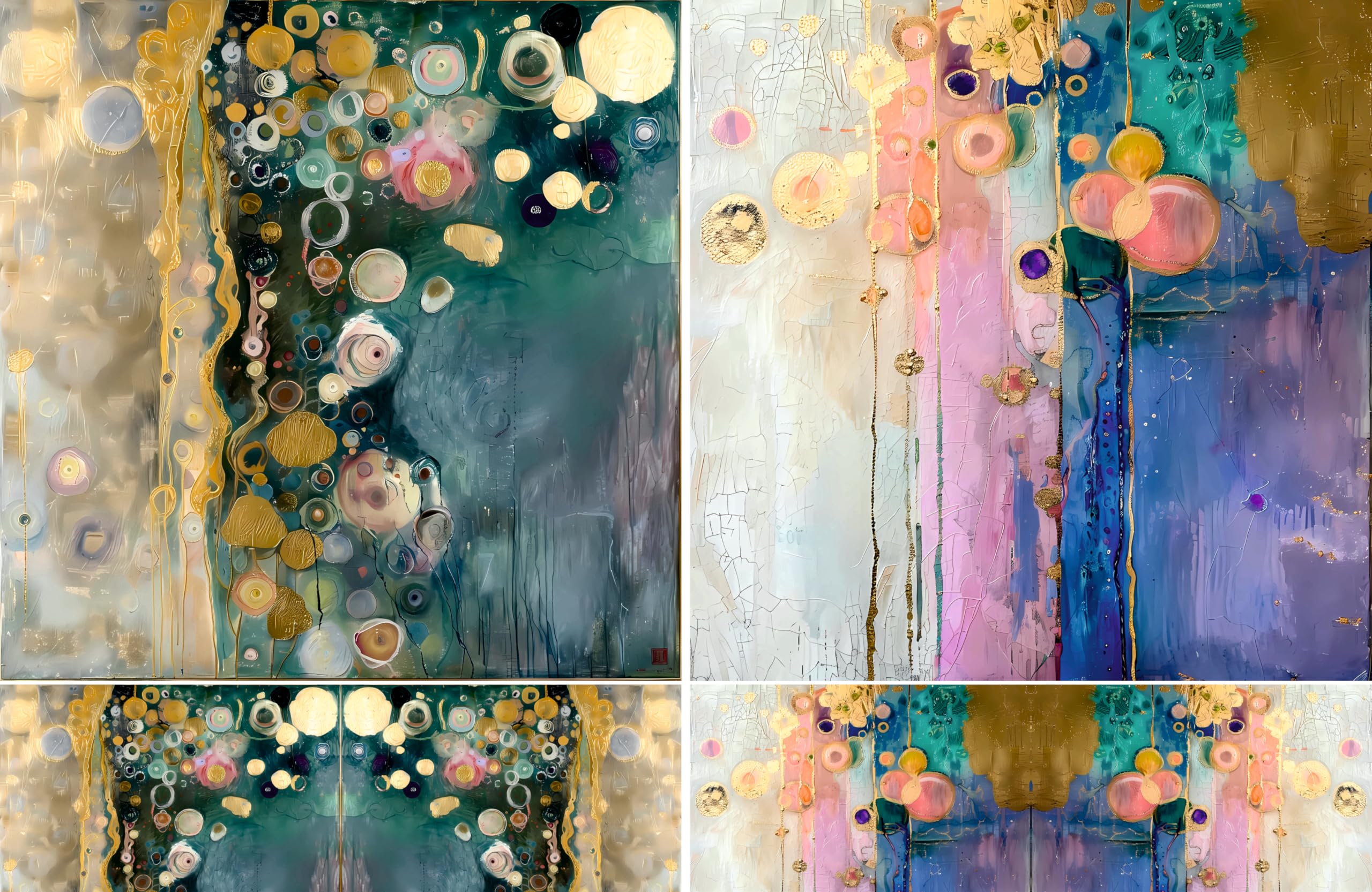 Pastel Klimt Decoupage-Reispapier, 20,3 x 29,2 cm (A4), 4 Blatt, 16 Stück, 8 einzigartige Designs, vielseitige Weihnachtsdesigns für Kunstprojekte und Bastelarbeiten von CRAFT KREATIVELY