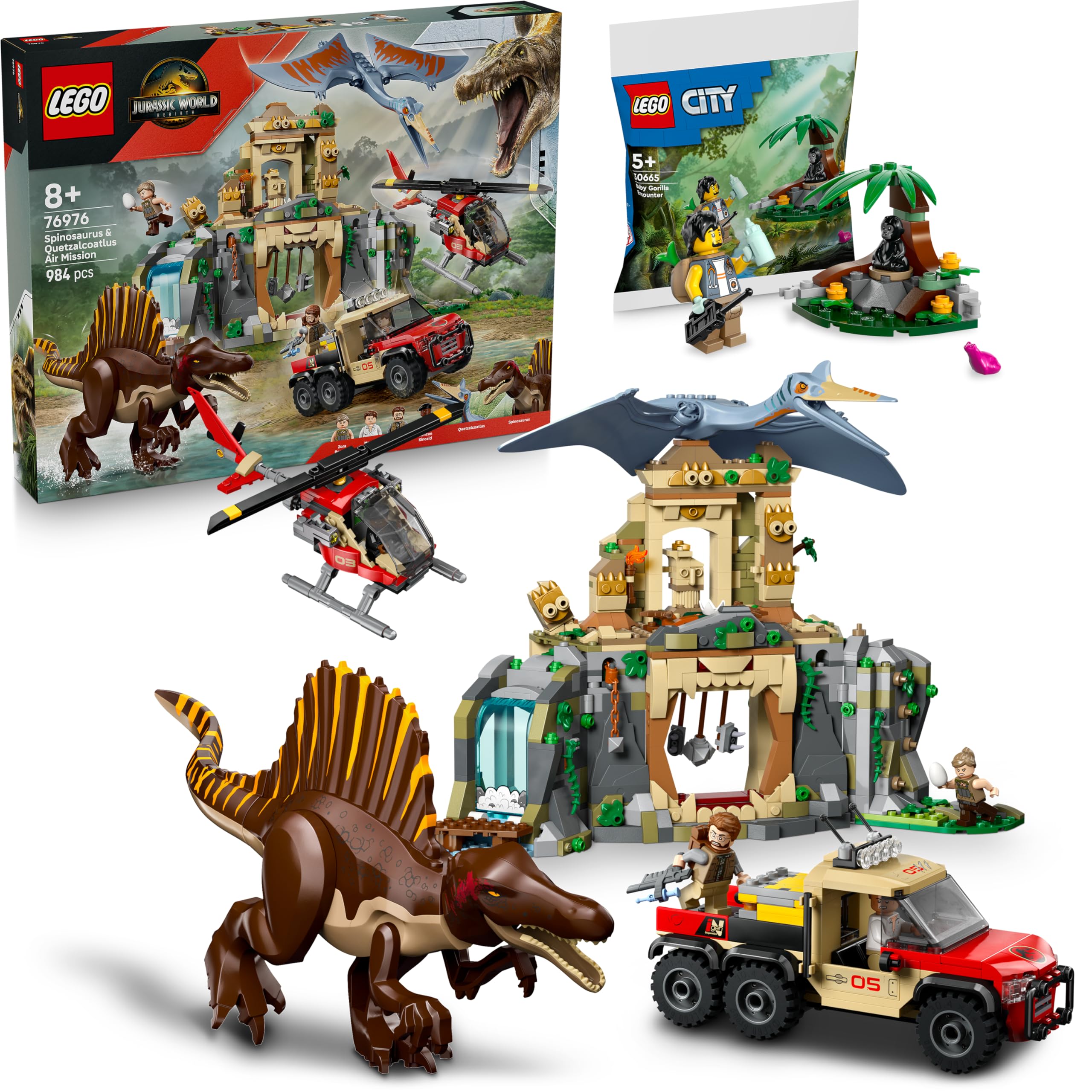 【ユニー】【新品未開封】JCS 2026 ララミア サプライ3点まとめ Lego Jurassic World Spinosaurs & Quetzalcoatlus: Helicopter Insert
