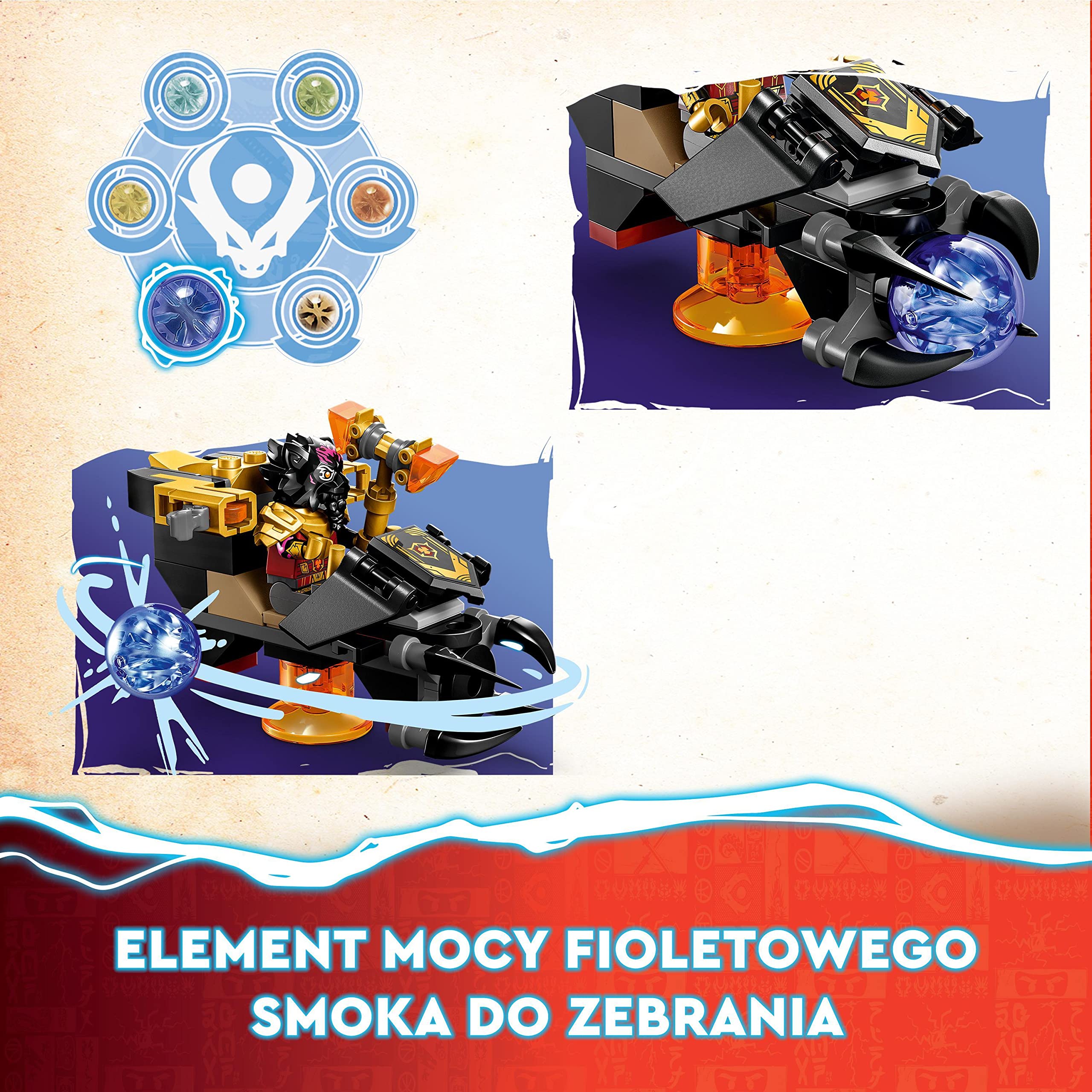 LEGO 71793 NINJAGO Lawowy smok zmieniający się w falę ognia, zestaw z serii Dragons Rising z figurką mitycznego stworzenia oraz minifigurkami Kaia i Lloyda, zabawka, prezent dla dzieci