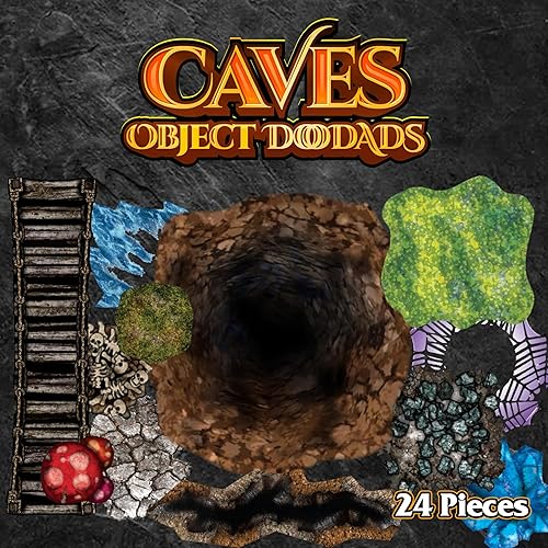 Miniatura 2 de Cuevas - 24 piezas de doble cara para cuevas y terrenos para principiantes y maestros por igual - Objetos de juego de rol para Calabozos y Dragones