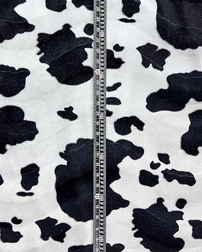 Tela de velboa ultra suave con estampado de vaca de pelo corto, 58 pulgadas, vendido por The Continuous YardIdeal para mantas, sudaderas, juguetes,
