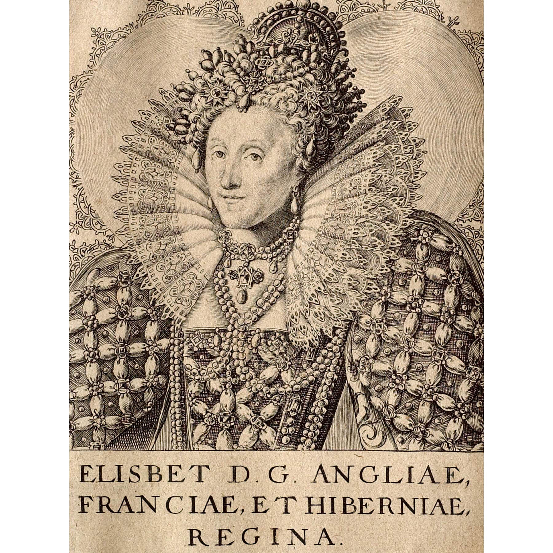 Artery8 Queboorn Queen Elizabeth England Engraving Premium Wall Art Canvas Print 18X24 Inch