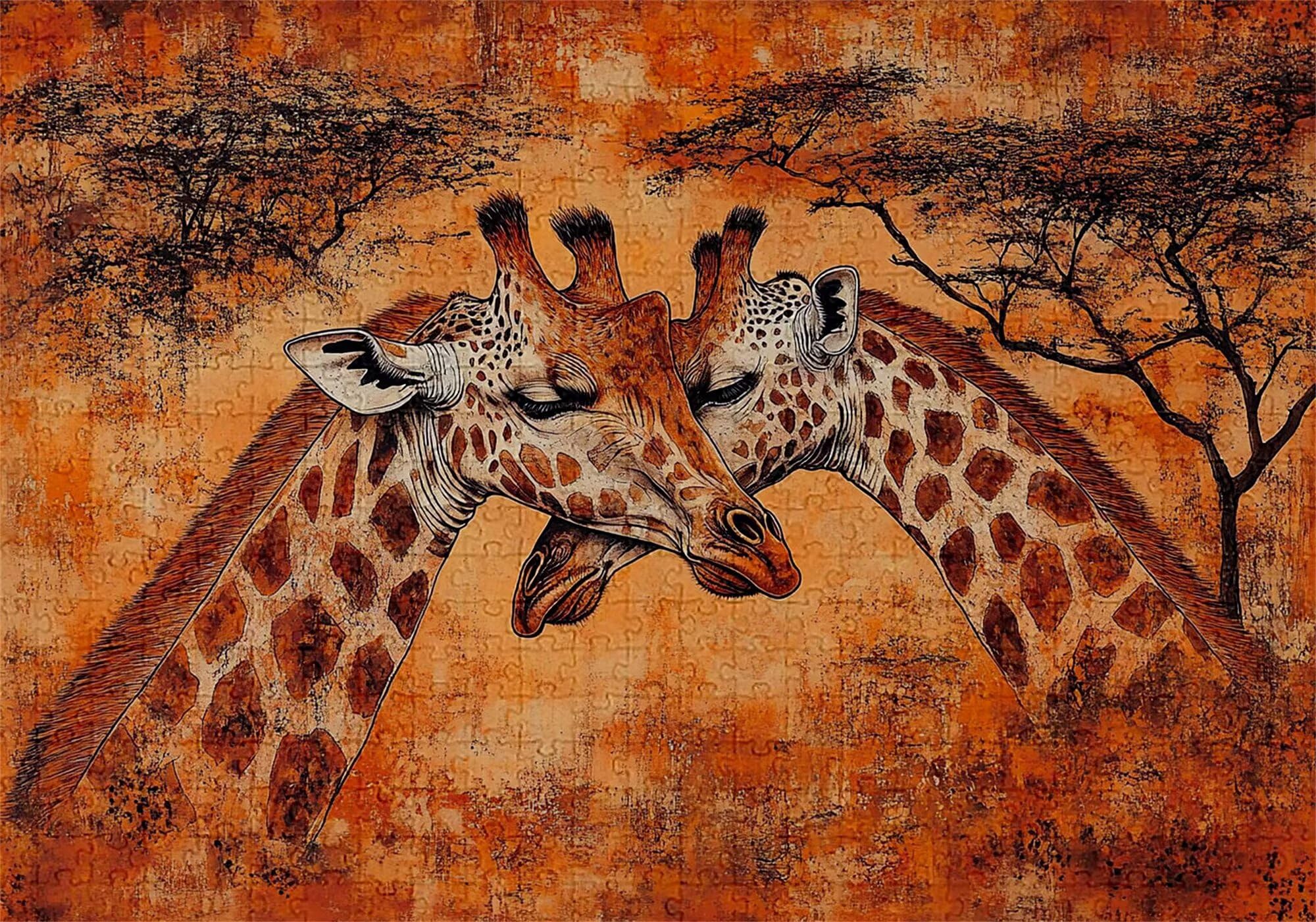 Puzzle 3000 elementów żyrafa puzzle dla dorosłych zwierzę 122 x 81 cm unikalne rzemiosło klasyczne 3D drewniana układanka do rodzinnych gier aktywnych, układanka zrób to sam do dekoracji ścian domu
