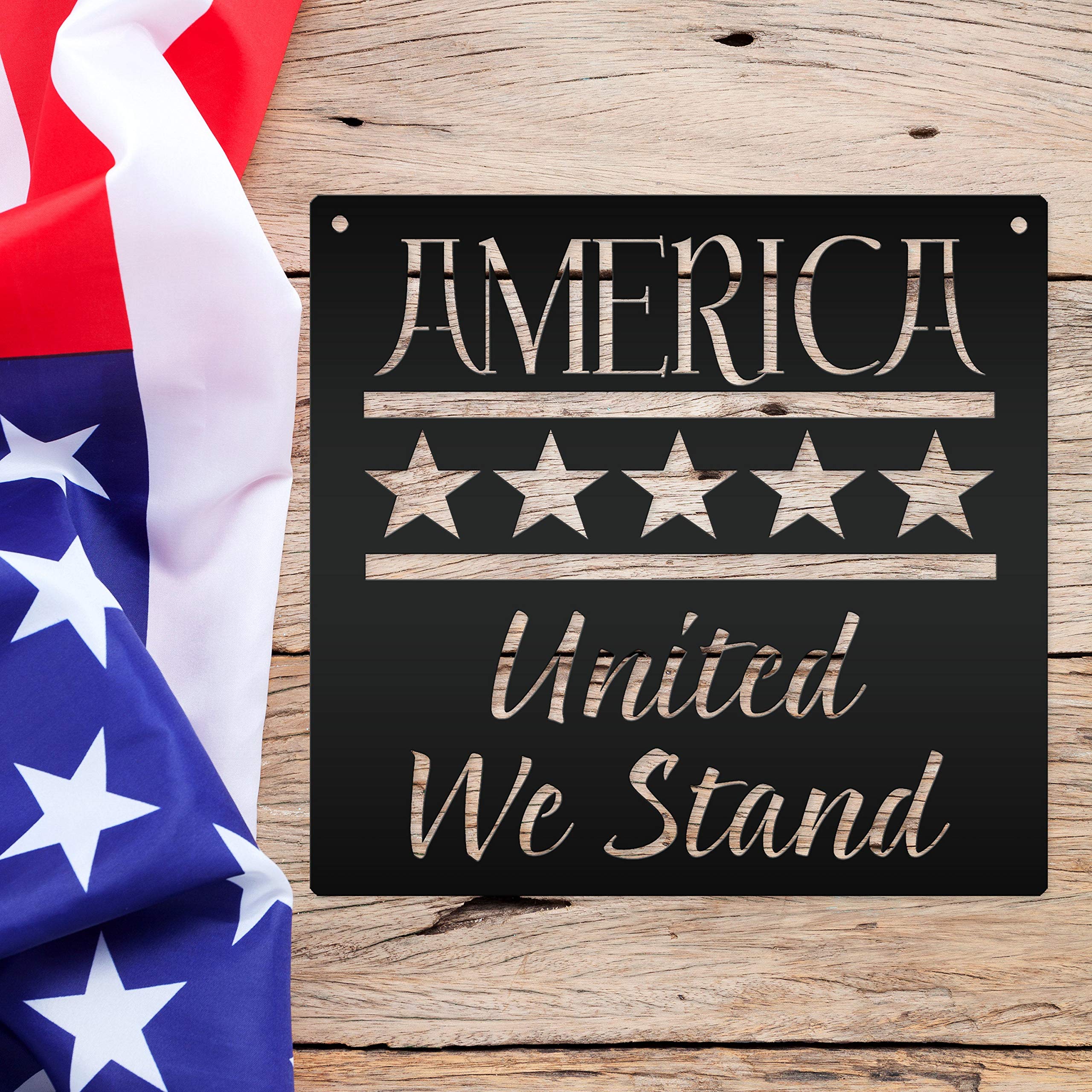 Boyce22Par America United We Stand Metal Sign Last Name Welcome Front Porch Metal Sign Wall Art