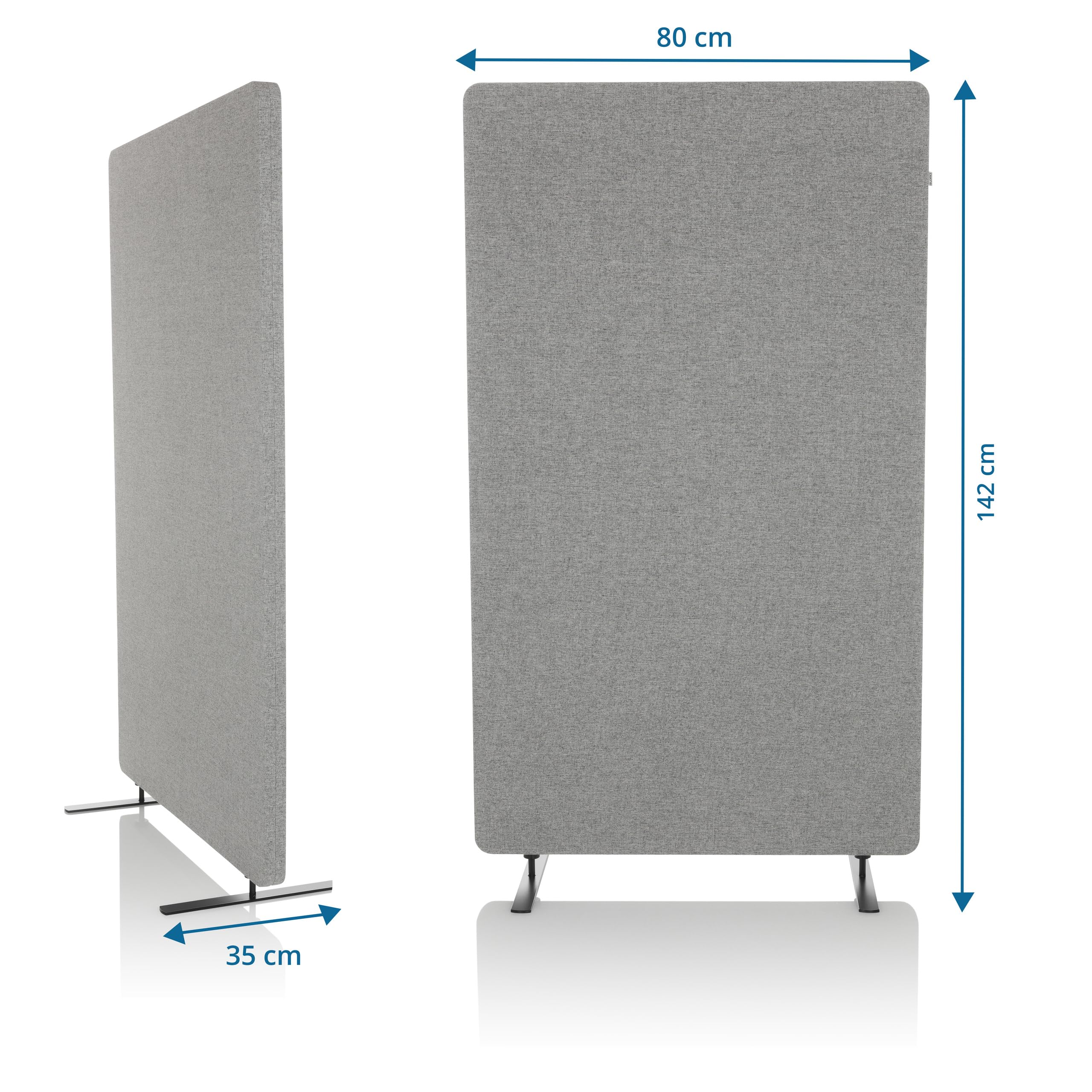 hjh OFFICE Akustik Trennwand 142 cm hoch FLEXMIUT Stand Raumteiler Büro Sichtschutz Pinnwand, Hellgrau 891013