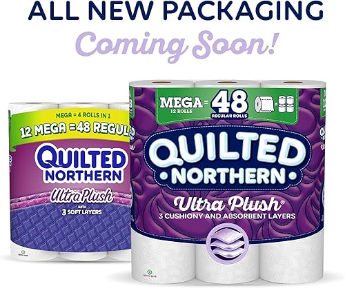 Miniatura 54 de Quilted Northern Papel higiénico ultra afelpado, 24 megarrollos = 96 rollos regulares, 3 veces más grueso*, papel higiénico suave de 3 capas