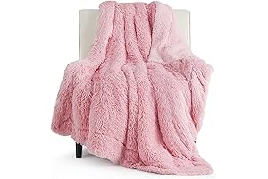 Bedsure Fuzzy Pink Throw Blanket – Soft, Fluffy Faux Fur Throw Blankets