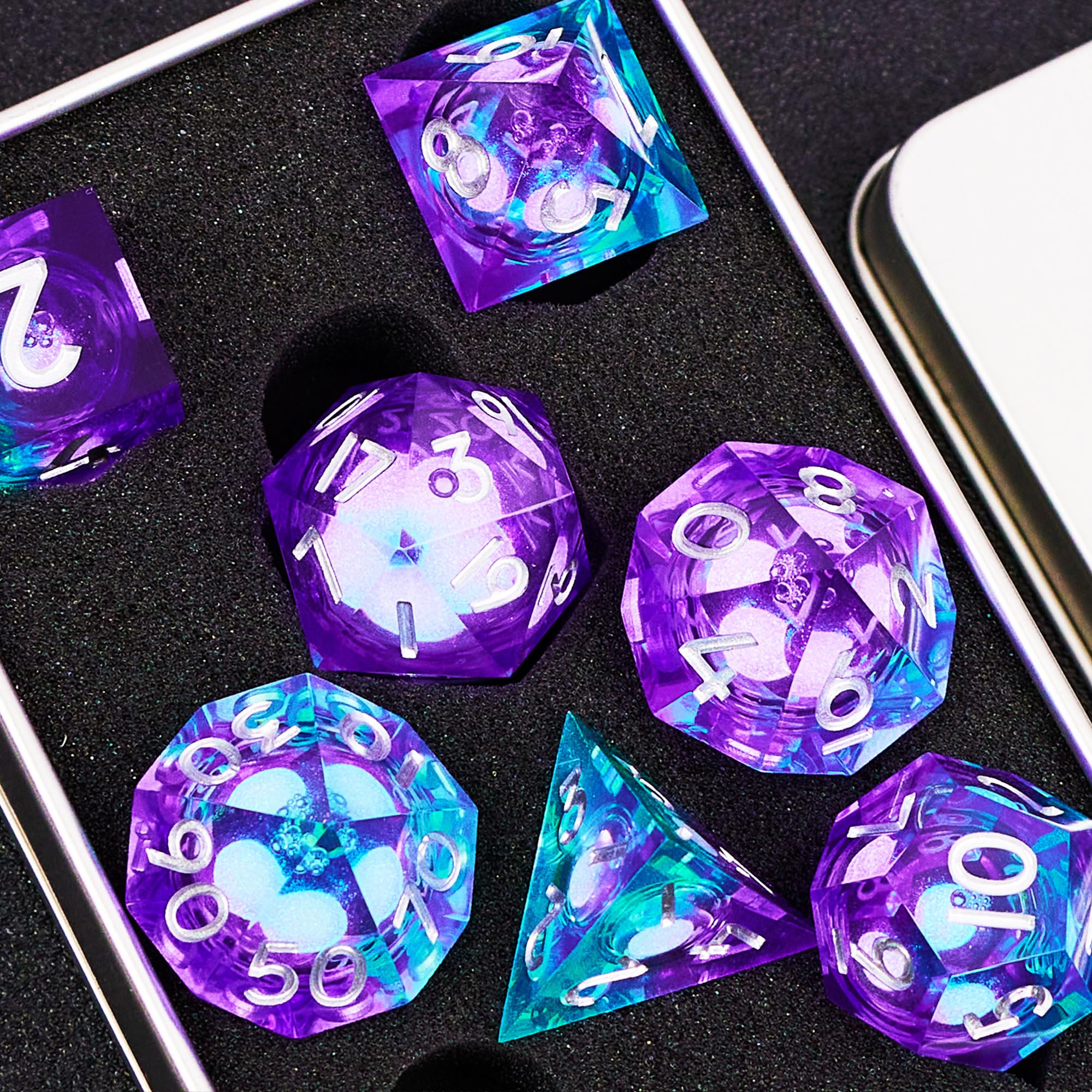 Buy 7Piece Liquid Core Dice Set DND Dice Set with Liquid Core for