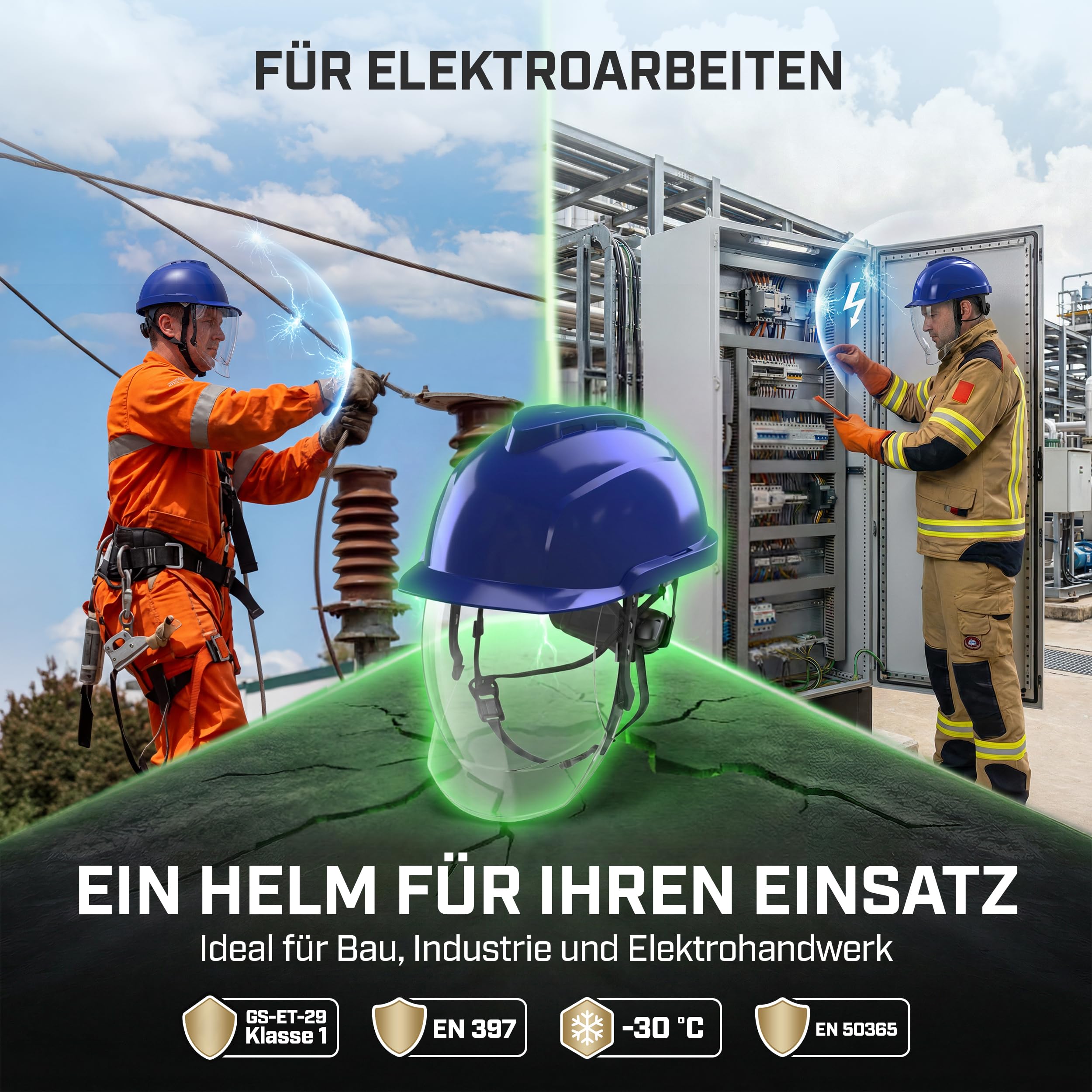 MSA V-Gard 950 - Casco de construcción sin ventilación con visera para obras y electricistas, según DIN EN 397 para el trabajo