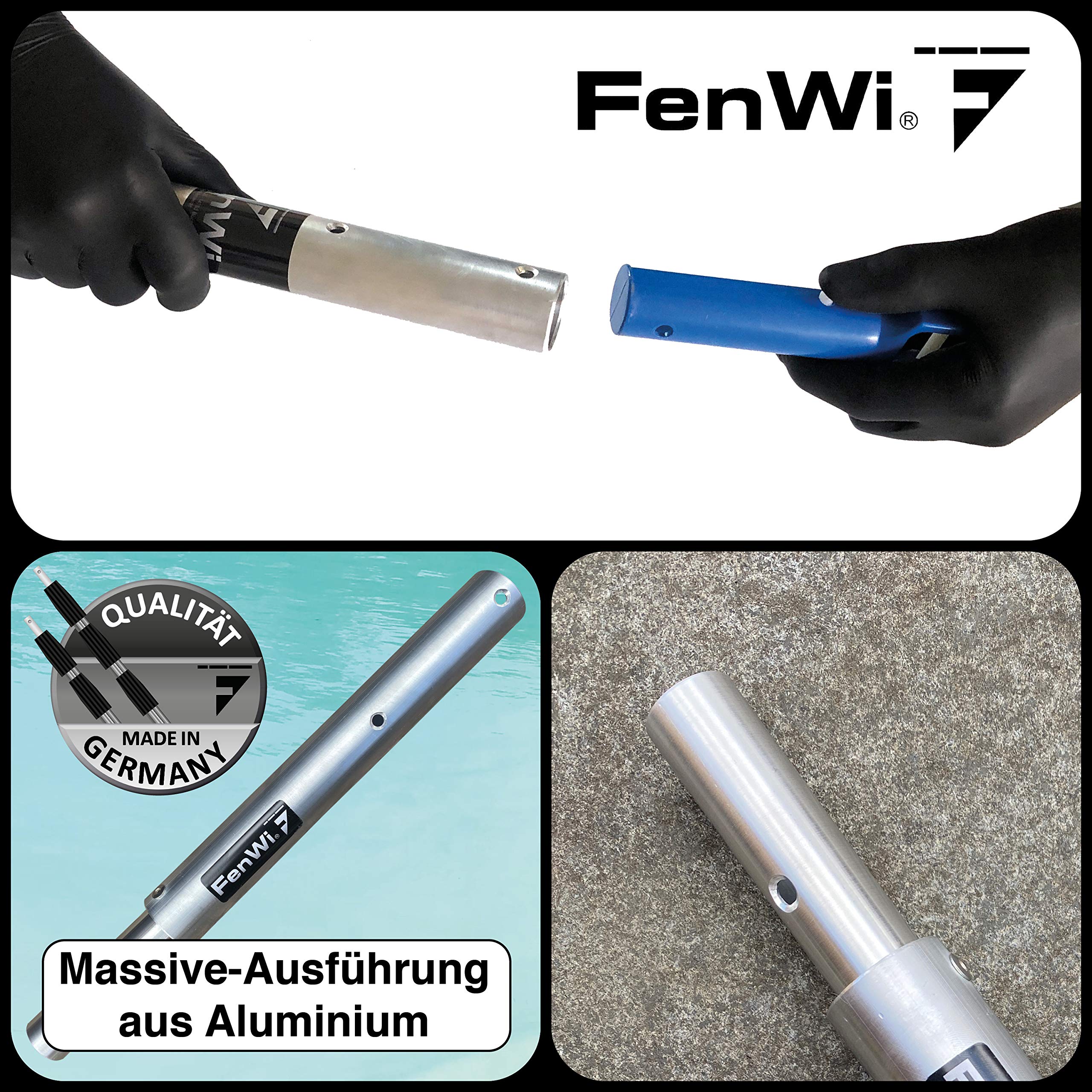 FenWi Teleskopstangen Adapter für Pool Teich Zubehör (20mm AD auf 30mm ID Poolstange) Poolzubehör für Kescher Poolsauger I Teleskopstab