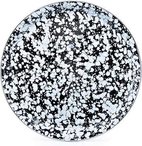 Golden Rabbit Enamelware - Patrón de tomates - Bandeja mediana de 15.5"