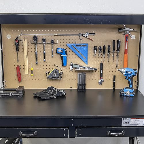 Miniatura 6 de 53108 - Juego de 100 ganchos y accesorios de metal para tablero de clavijas, surtido de ganchos para tablero de clavijas, contenedores y ganchos