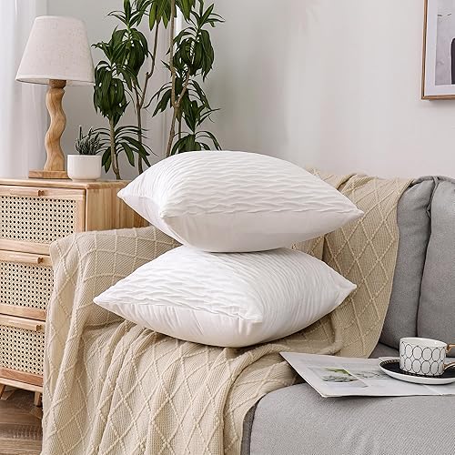 Miniatura 5 de Regal Home Collections Funda de almohada plisada  Funda de almohada de 18 x 18 pulgadas  Funda de cojín cuadrada para sofácama y almohadas