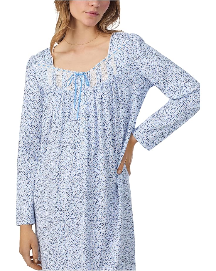 Eileen West Cotton Knit Long Sleeve Long Nightgown - #3 of 3
