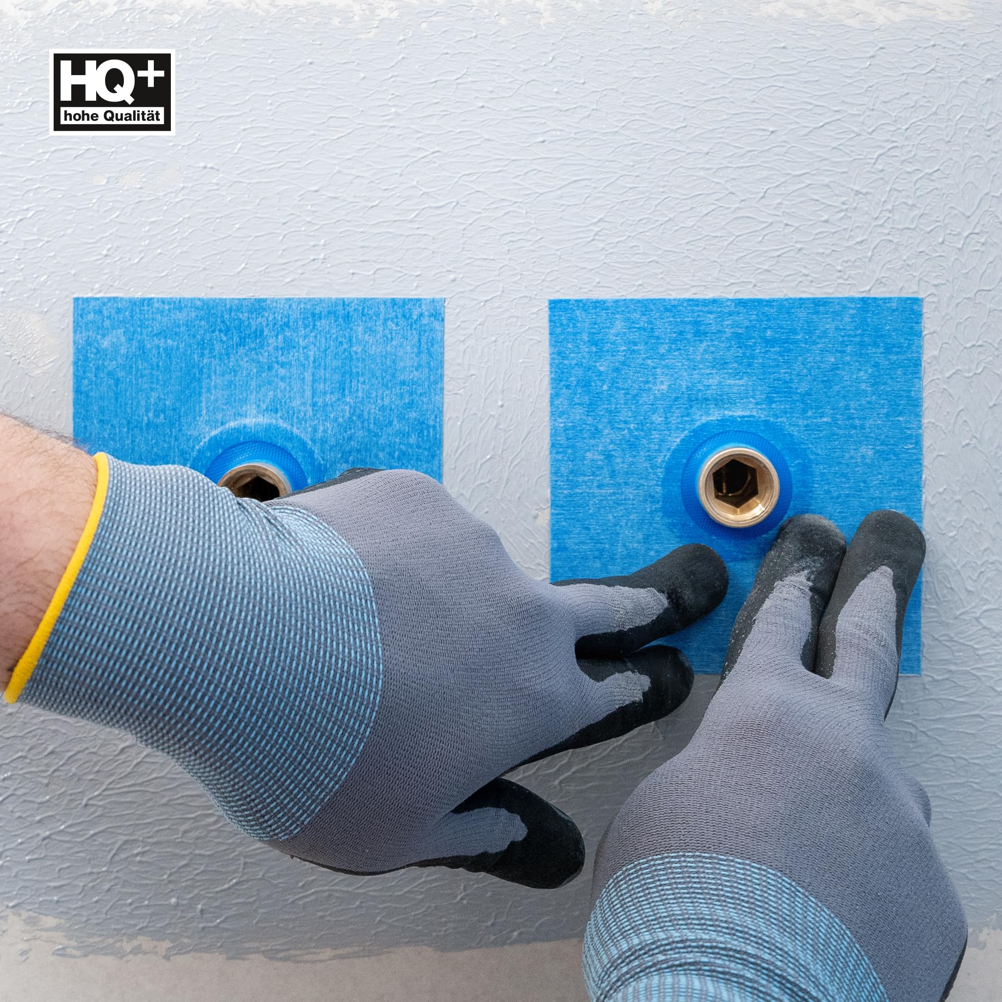 Isolbau Wandmanschette P3 Blau - 50 Stück 120 mm Dichtband - Wasserdichte Manschette für Sanitär, Dusche, Bad, Fliesen, Abdichtung Dichtmanschette für Innen- & Außenbereich