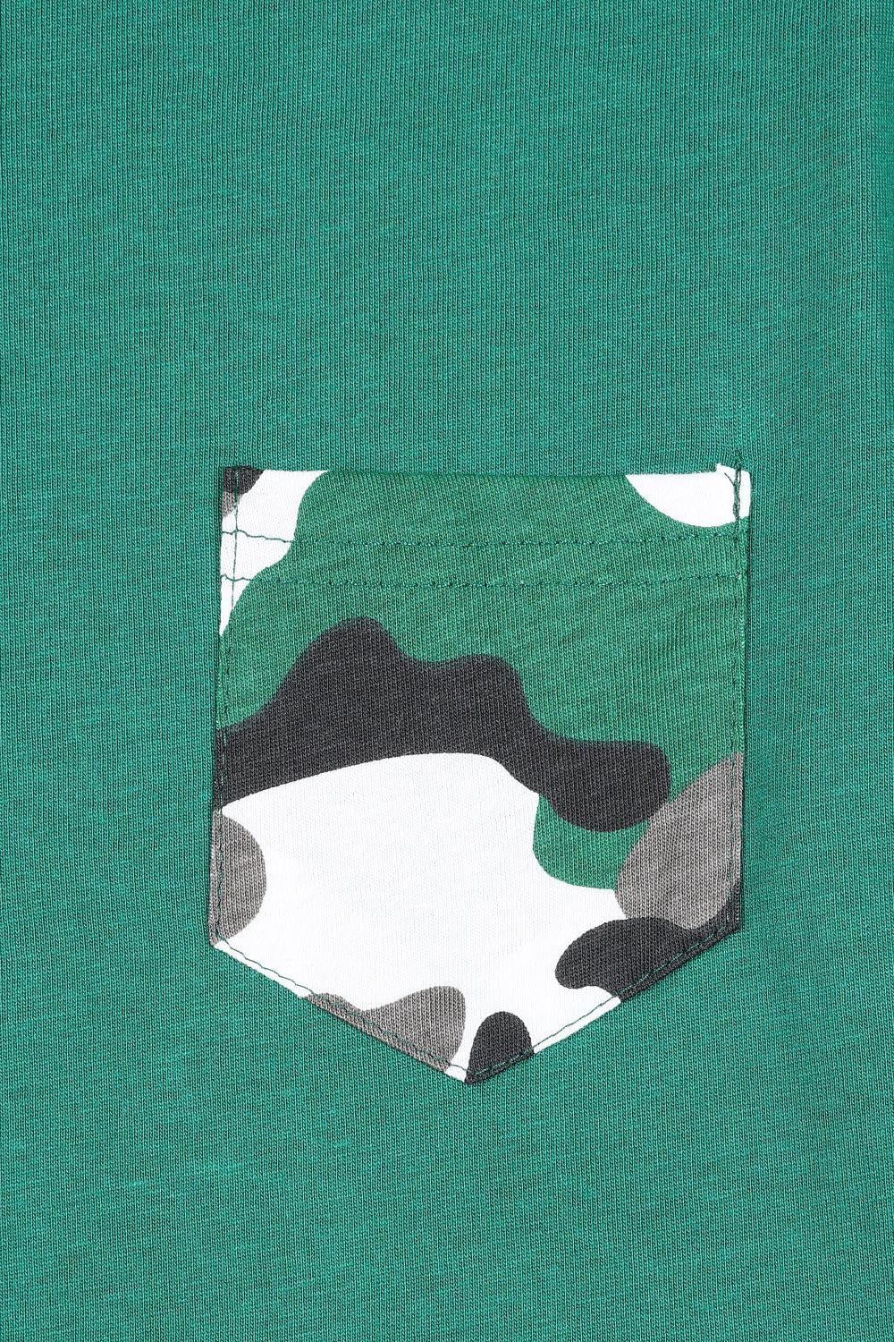 Pigiama lungo mimetico per bambini, confezione da 3 pezzi, colore: verde, grigio e blu navy