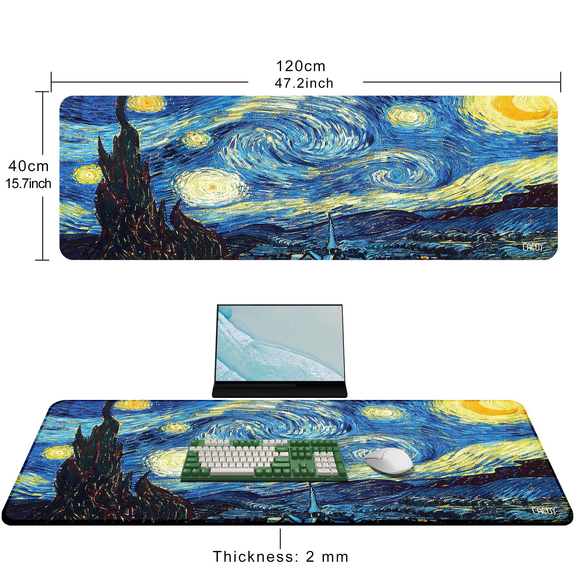 Cacoy Tappetino Mouse Gaming, 1200x400 mm XXL Grande Tappetini per il Mouse - Antiscivolo Tappetino Scrivania Supporto per Computer, PC e Laptop