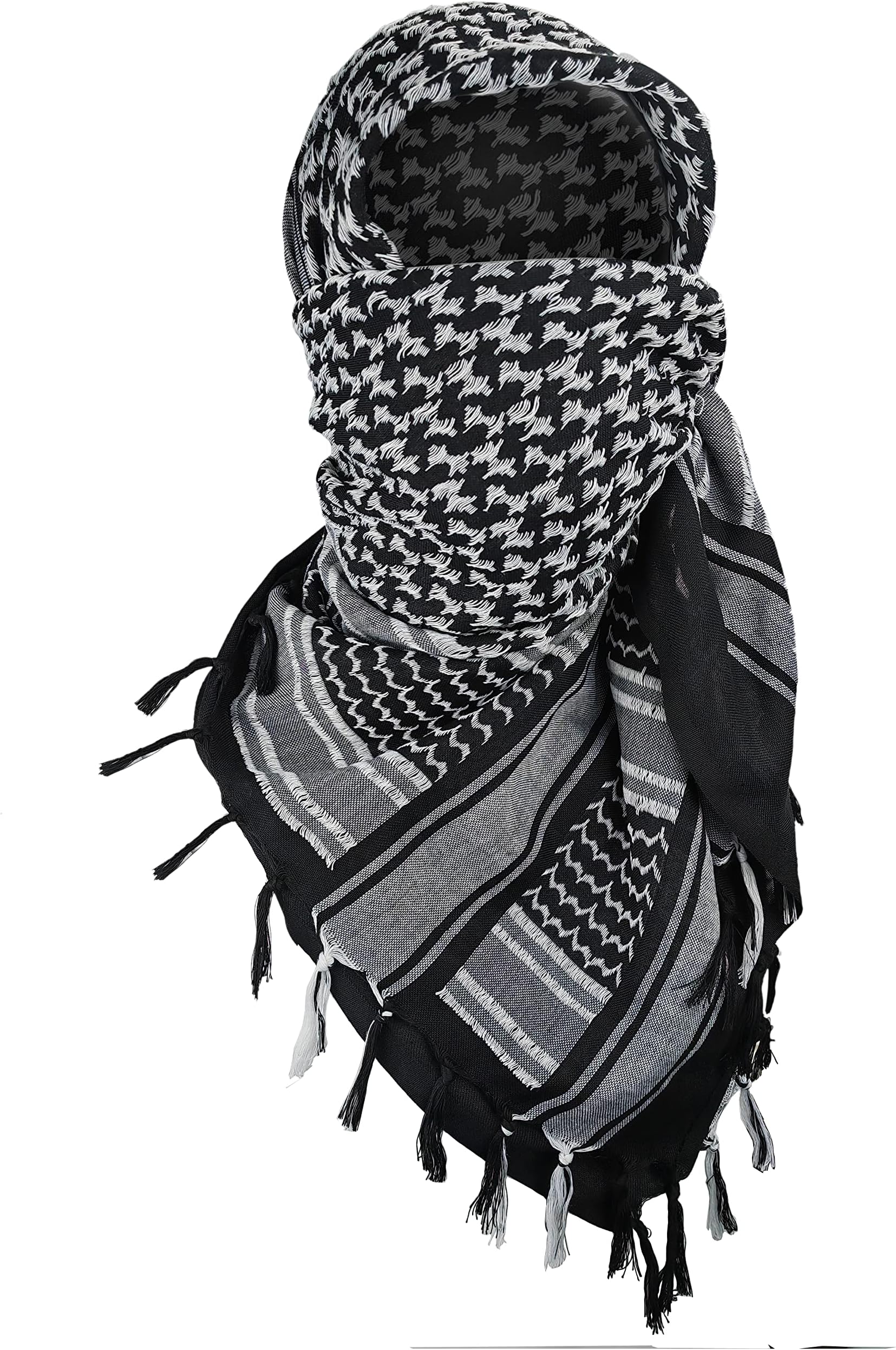 Military Shemagh Tactical Desert Scarf / 100% Cotton Keffiyeh Scarf Wrap for Men And Women