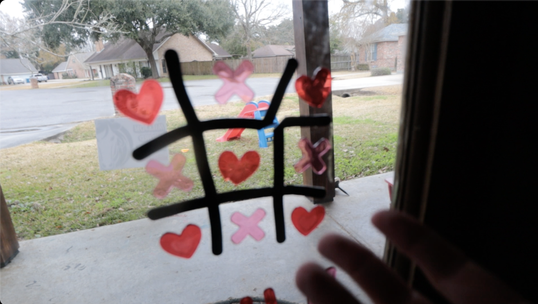 Tic-Tac-Toe Valentines Day Gel Clings