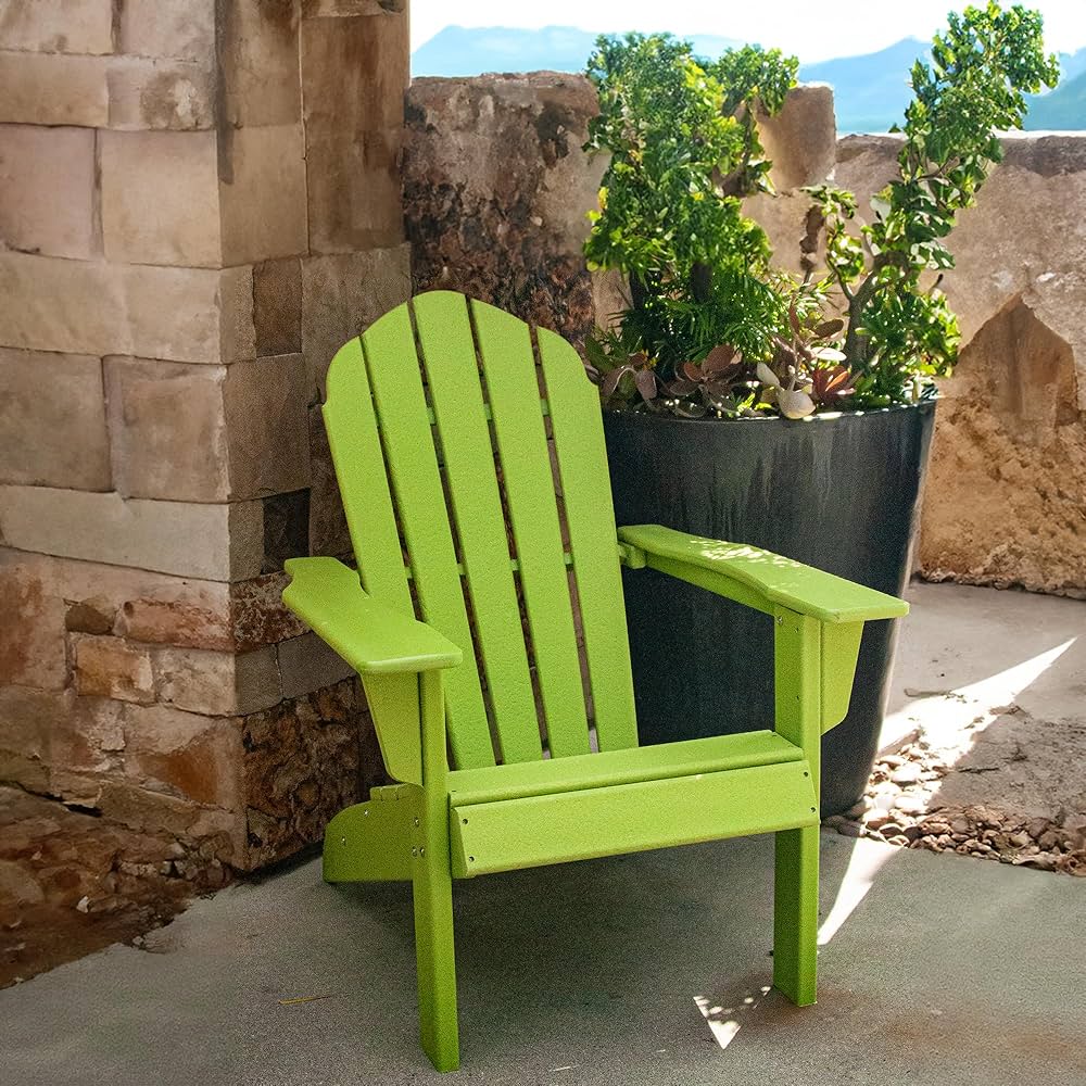 lime green resin adirondack chairs