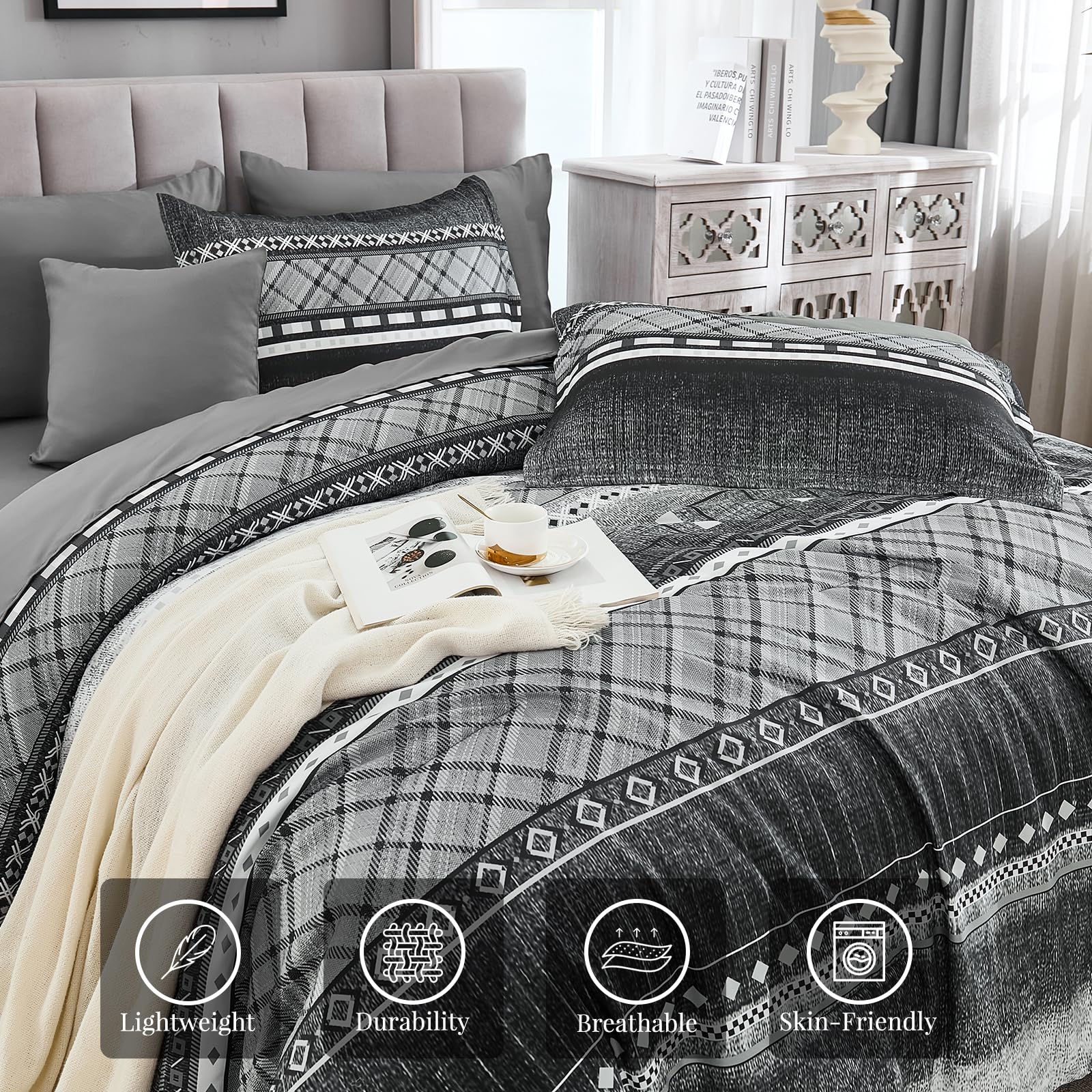 WONGS BEDDING Gestreiftes Schmusetuch Set 8-teilig Tröster Bettwäsche-Set-YS01AB091442Q8U-A