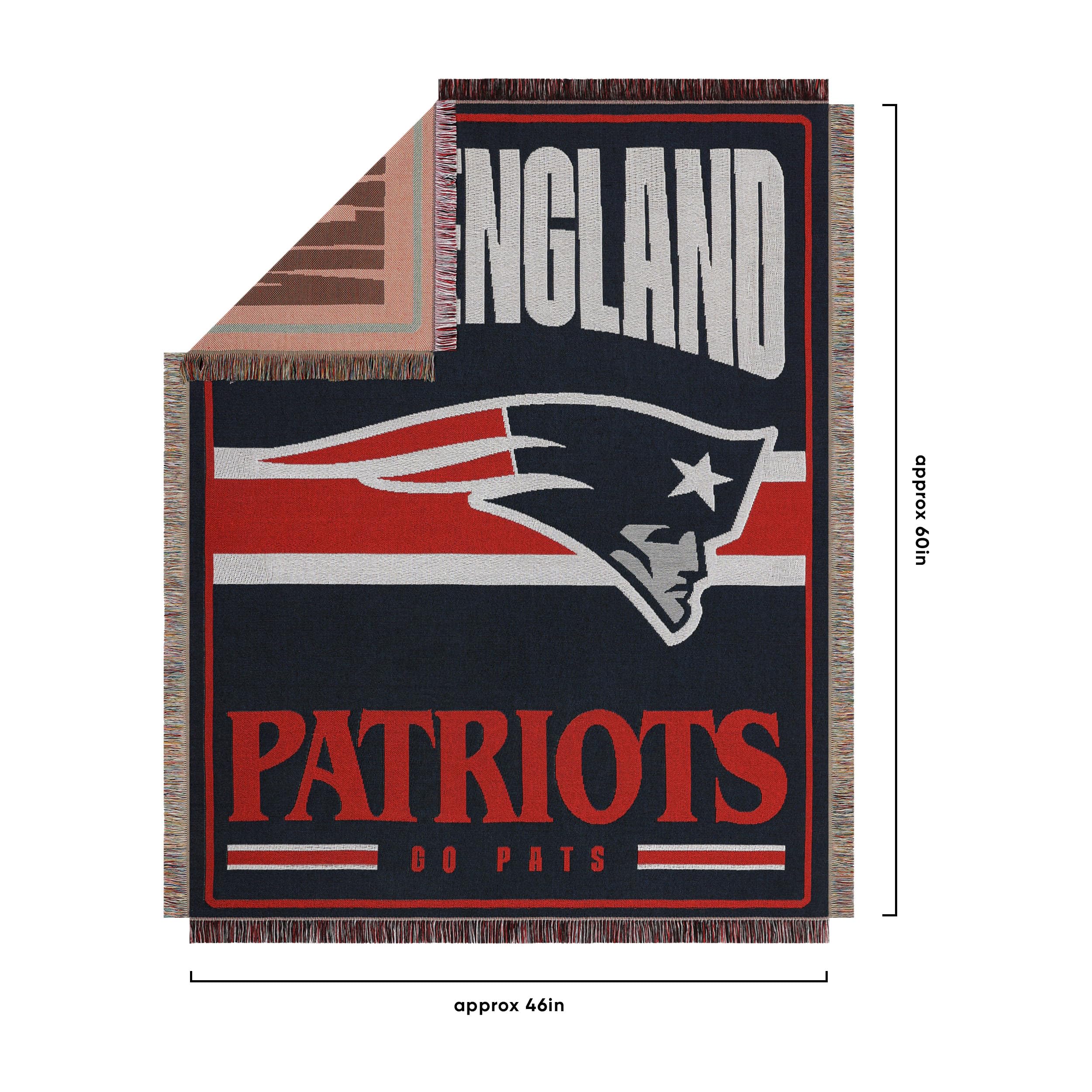 FOCO Tapisserie tissée avec logo de l'équipe de la NFL des Patriots de la Nouvelle-Angleterre – 116,8 x 152,4 cm
