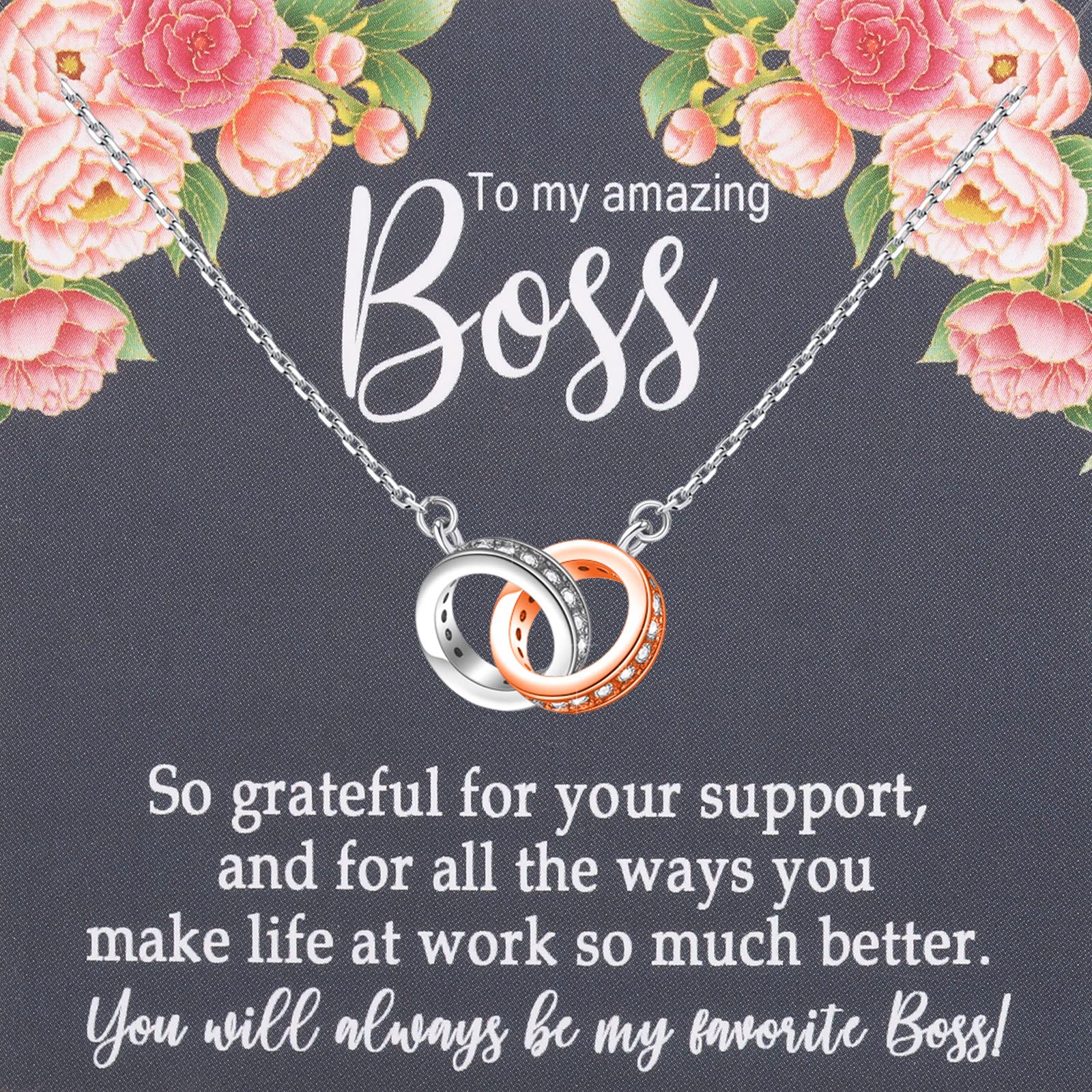 POTIY Boss Gift Necklace for Boss Gift for Female Boss To an Amazing Boss Girl Boss Going Away Gift for Boss