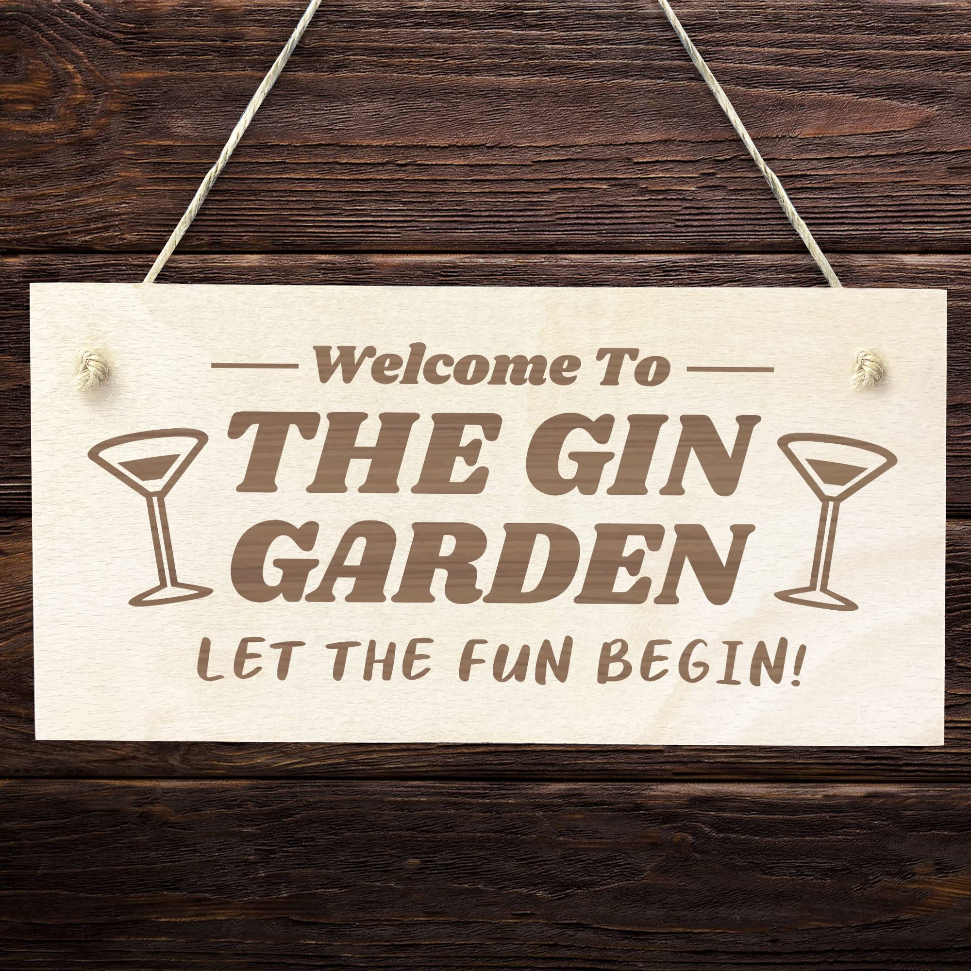Red Ocean Gin Garden Sign Engraved Alcohol Gift Home Bar Sign Gin Gift Garden Shed Pub Plaque Friendship Gift