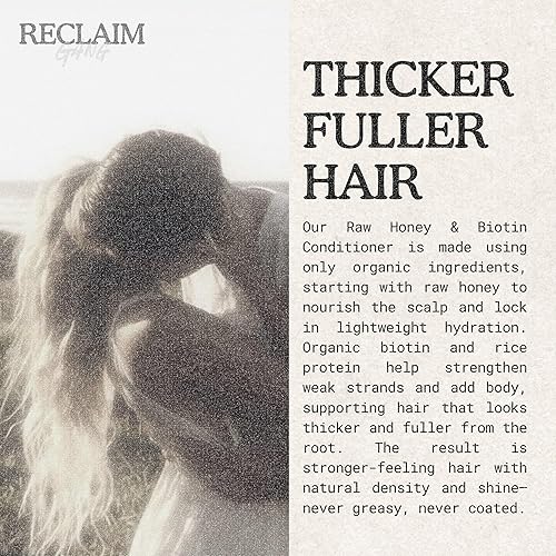 Miniatura 2 de Acondicionador para el crecimiento del cabello con biotina y cafeína, engrosamiento y fortalecimiento natural, sin sulfato, miel cruda sin sulfato,