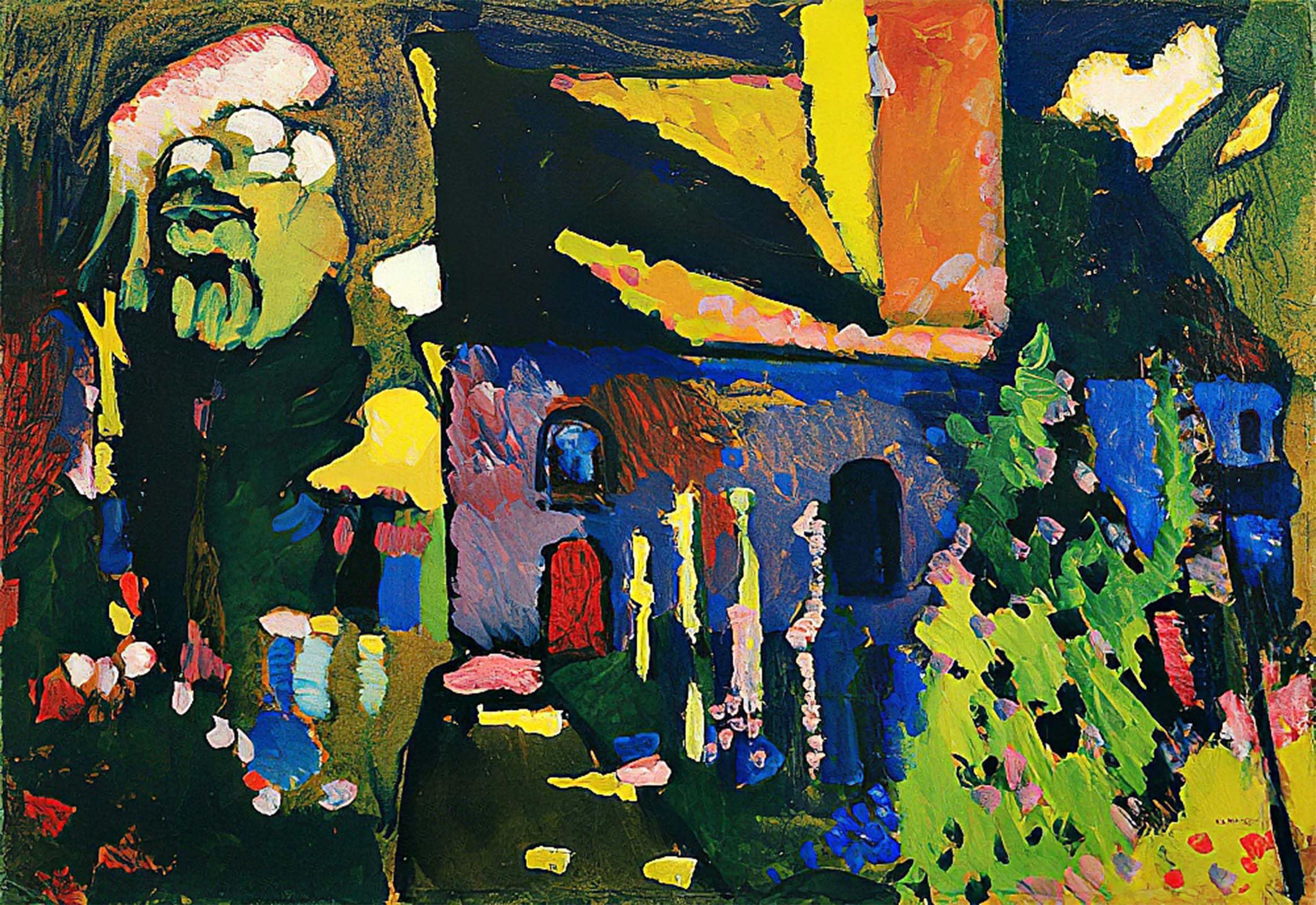 POSTERIIk Vintage Art Print Images Pictures Print Kirche in Murnau. by Wassily Kandinsky Modern Colour Posters for Office Home Decor 60x90cm