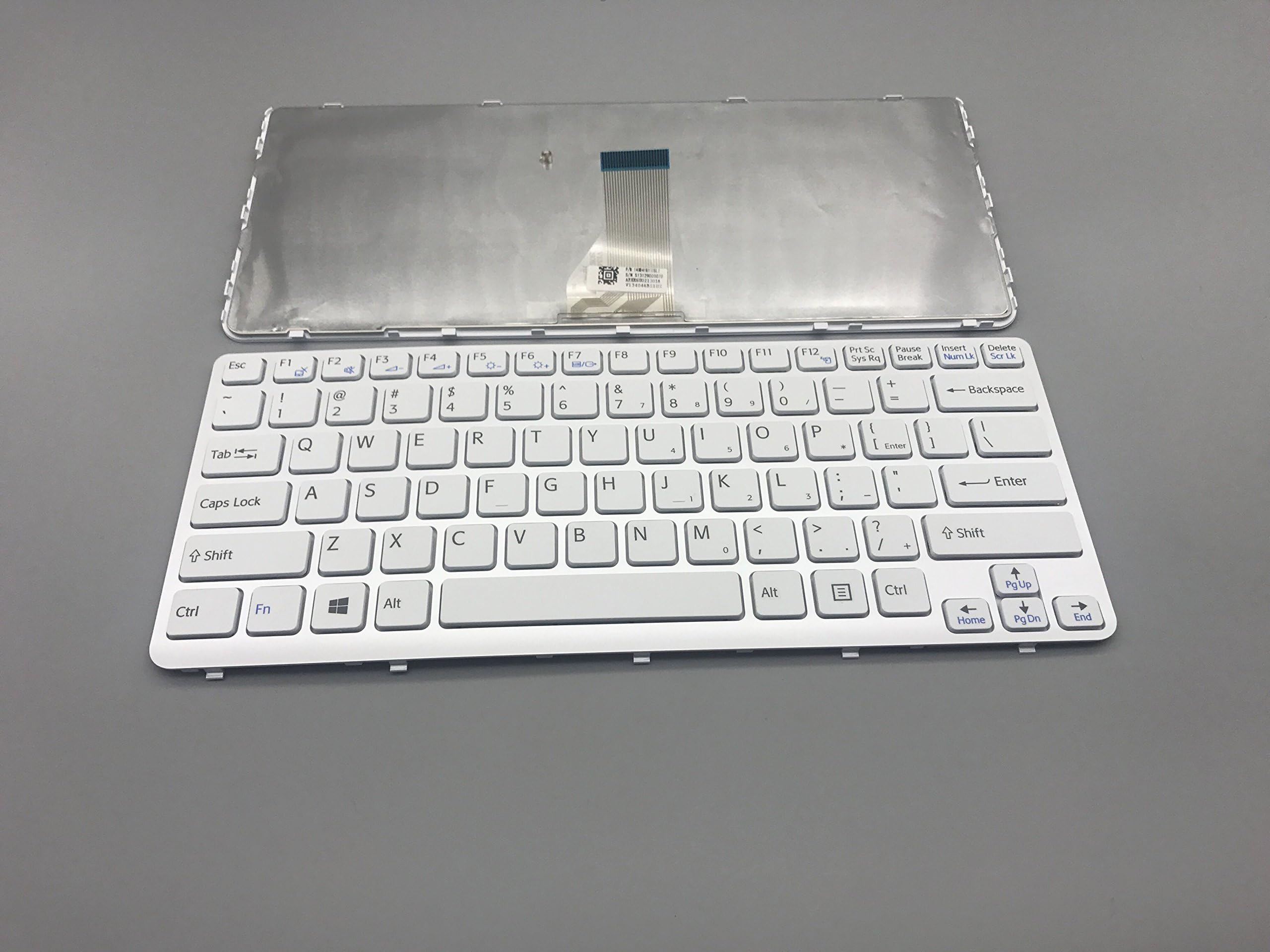 New Keyboard for Sony Vaio SVE14 SVE141C11L SVE141D11L SVE141J11W Series US Layout P/N: 1490418118SL S13129000039 AEHK6U021303A V134046BS1US White, with Frame SVE14