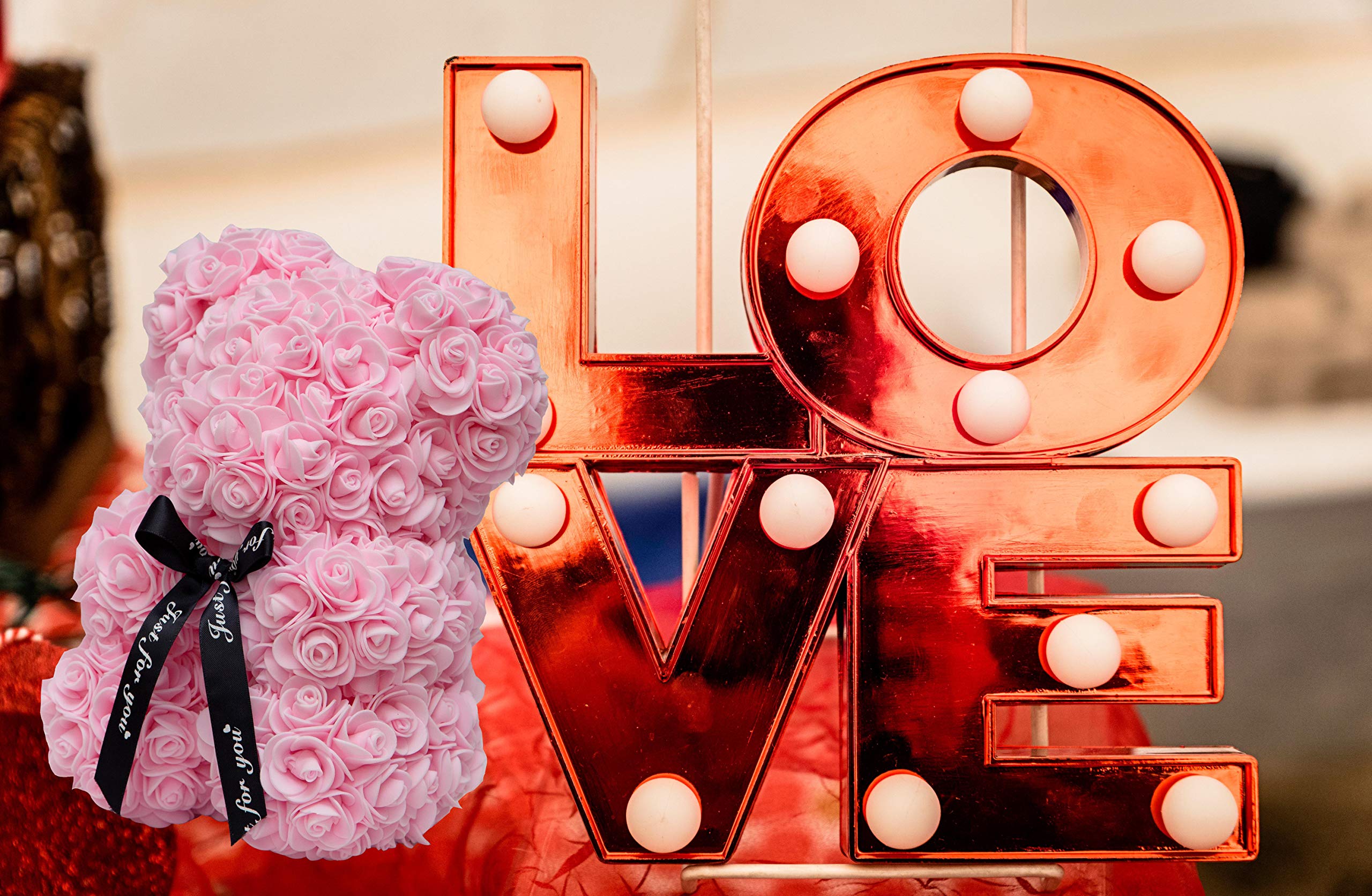 Rose Bear Rose Teddybeer Bloem Gift Zwarte Doos voor