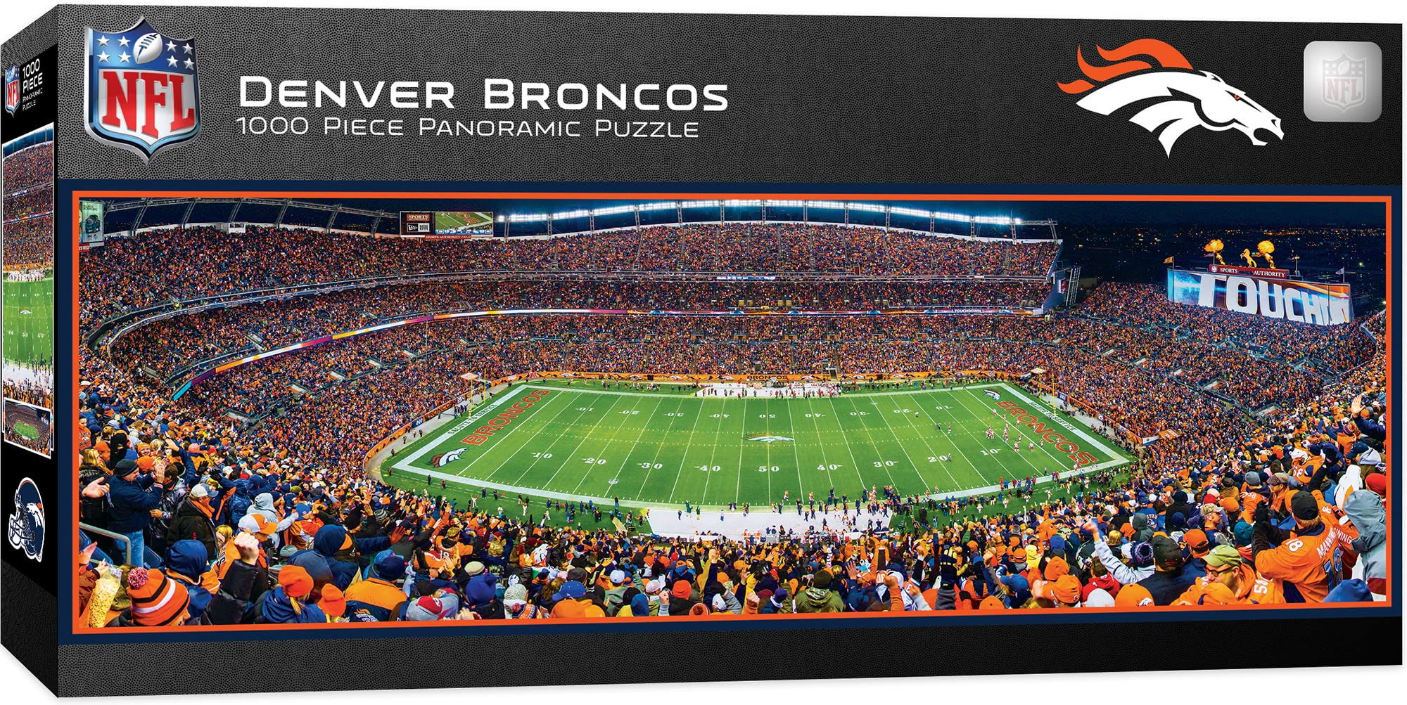 MasterPieces 1000 Piece Sports Jigsaw Puzzle - NFL Denver Broncos Center View Panoramic - 13"x39"