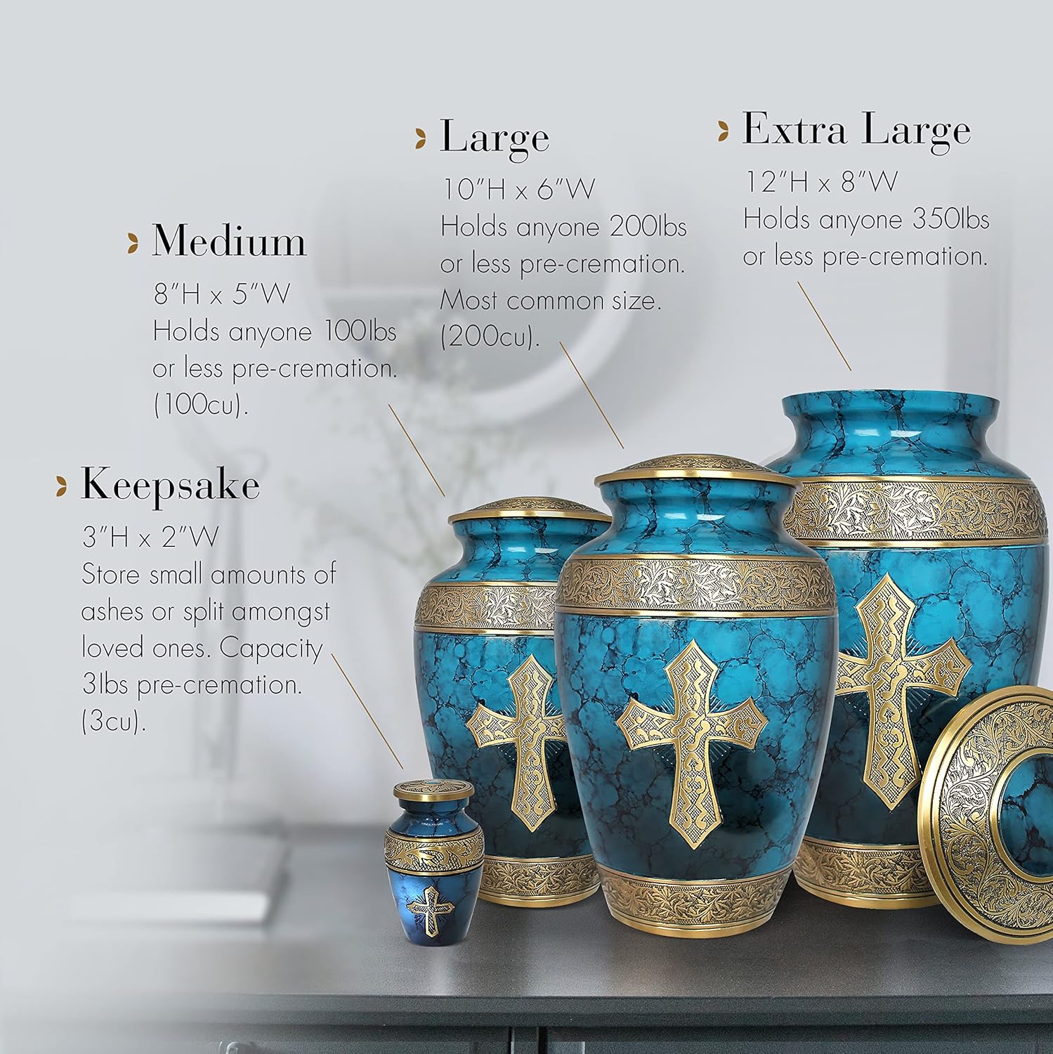 Buу 1 gеt 1 Love of Christ - Burial Or Funeral Adult Cremation Urn for Human Ashes - 100% Brass - Extra Large, Large and Small Keepsake (Set of 4 - Mediterranean Blue, Mediterranean Blue) 80% оƒƒ Dіѕсоunt Love of Christ - Burial Or Funeral Adult Cremation Urn for Human Ashes - 100% Brass - Extra Large, Large and Small Keepsake (Set of 4 - Mediterranean Blue, Mediterranean Blue)