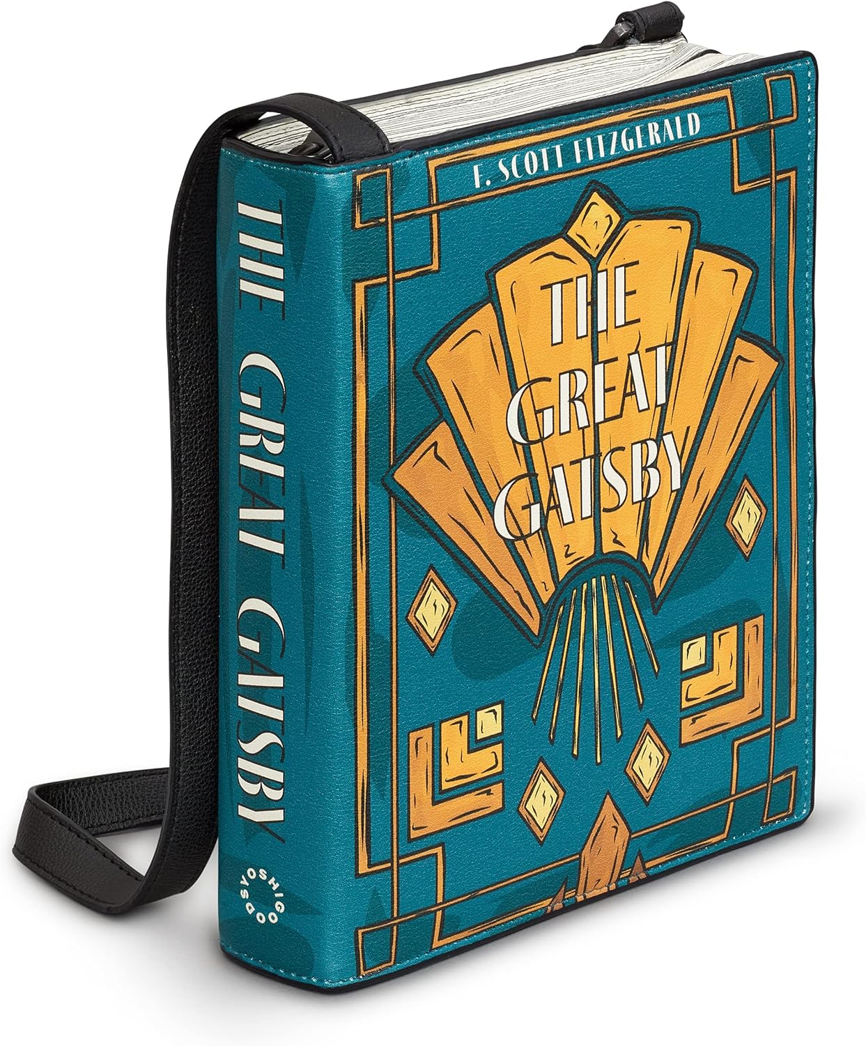 Yoshi The Great Gatsby Book Cover Bag, Cross Body Bag, Vegan Leather, F Scott Fitzgerald Bag, Handbags for Women, Book and Literary Gifts for Bookworms, Green, One Size