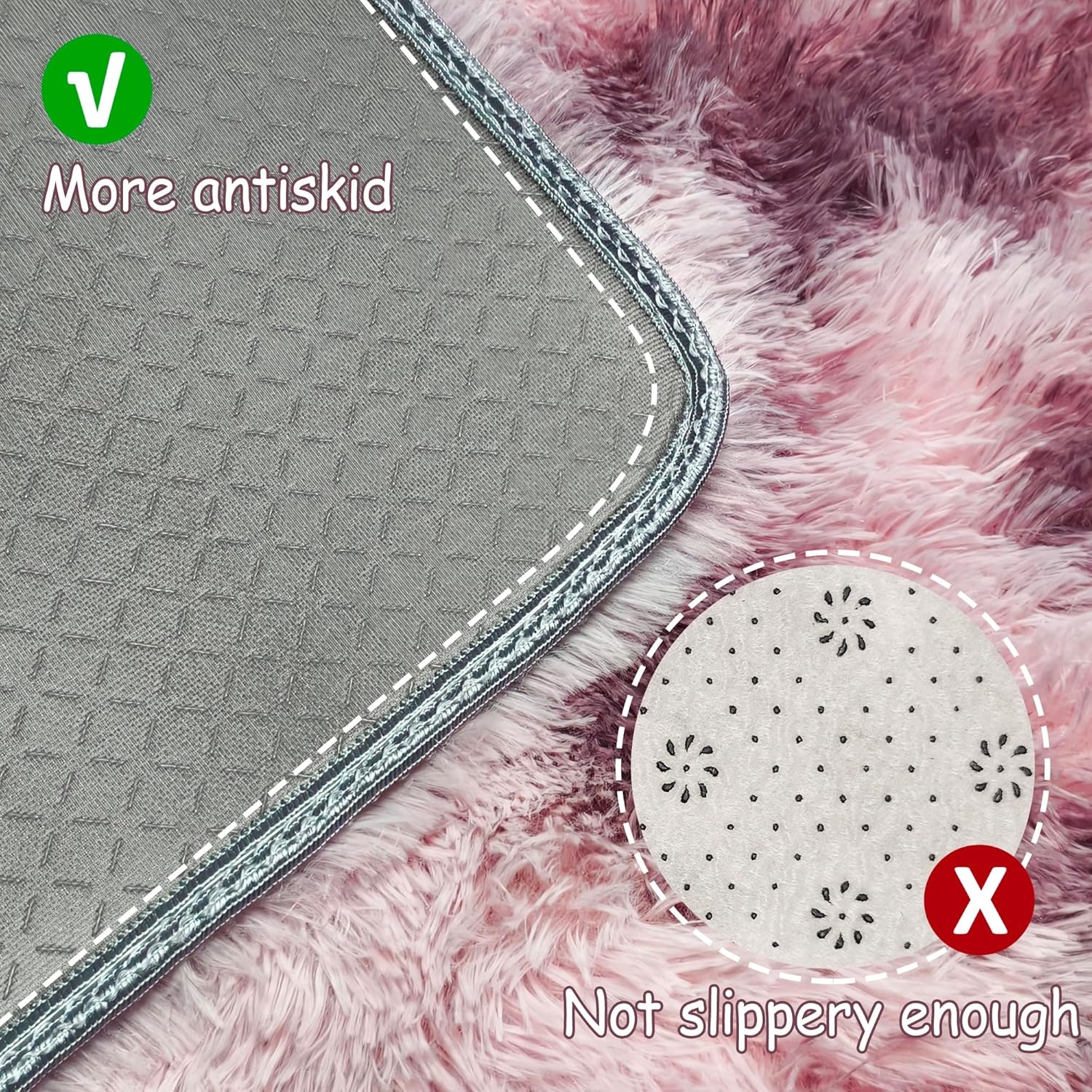 Tie-Dyed Blush 2x6 Machine Washable Runner Rugs for Hallway Soft Fluffy Shaggy Bedside Rugs for Bedroom Living Room Indoor Floor Carpet for Kids Girls and Boys Nursery Rooms Home Decor Aesthetic