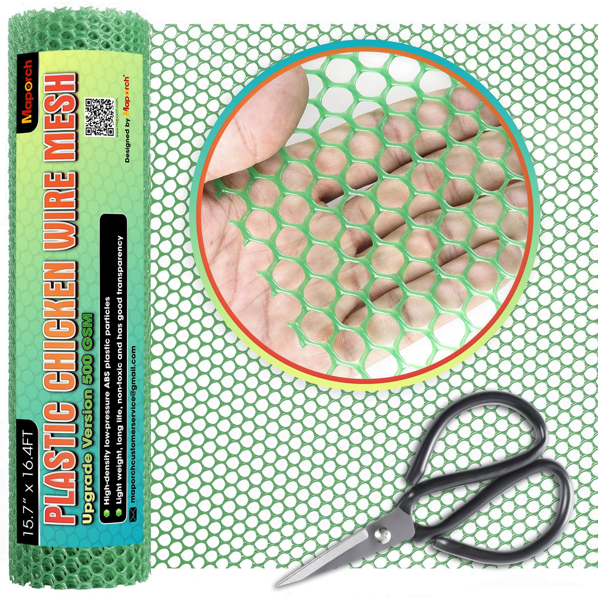 Buy ORCH Upgraded 15.7IN x 16.4FT Green Plastic Chicken Wire Fence Mesh