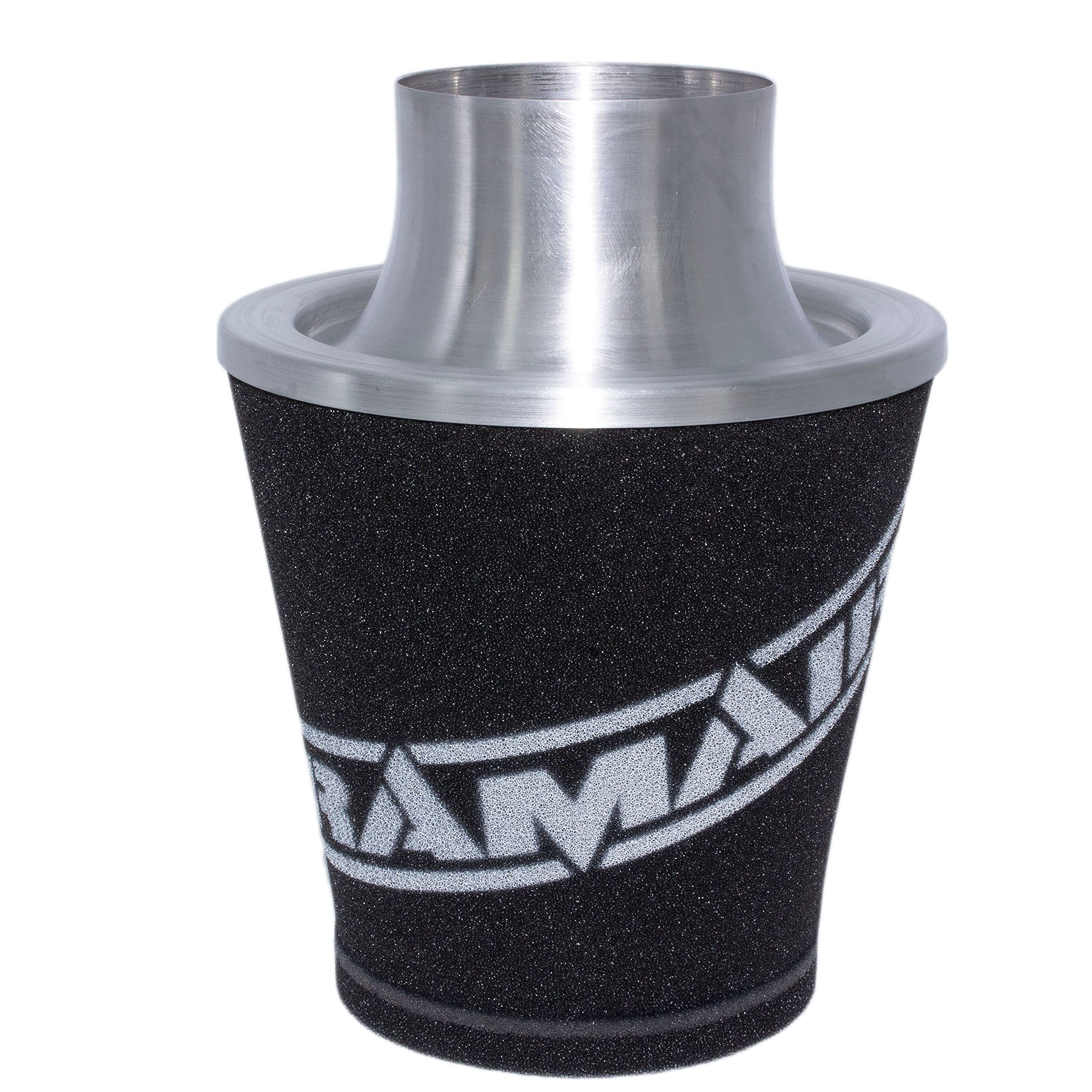 Ramair Silver Medium Aluminium Induction Air Filter Universal 90Mm Od Neck