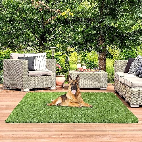 Findosom Hierba artificial, 5 x 8 pies, alfombra realista para interiores y exteriores, jardín, césped, paisaje, patio, césped sintético para