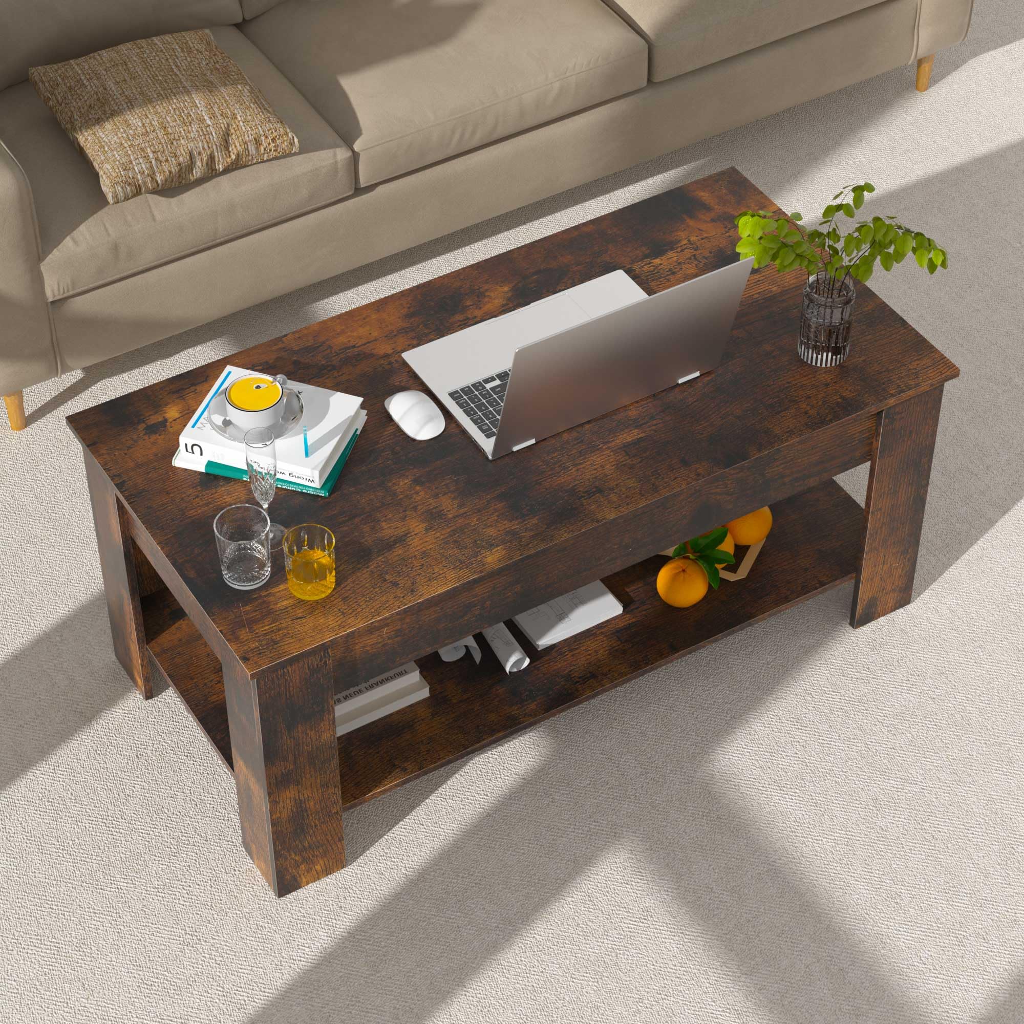 Amazon.com: 47.2 in Wide Lift Top Coffee Table with Storage for