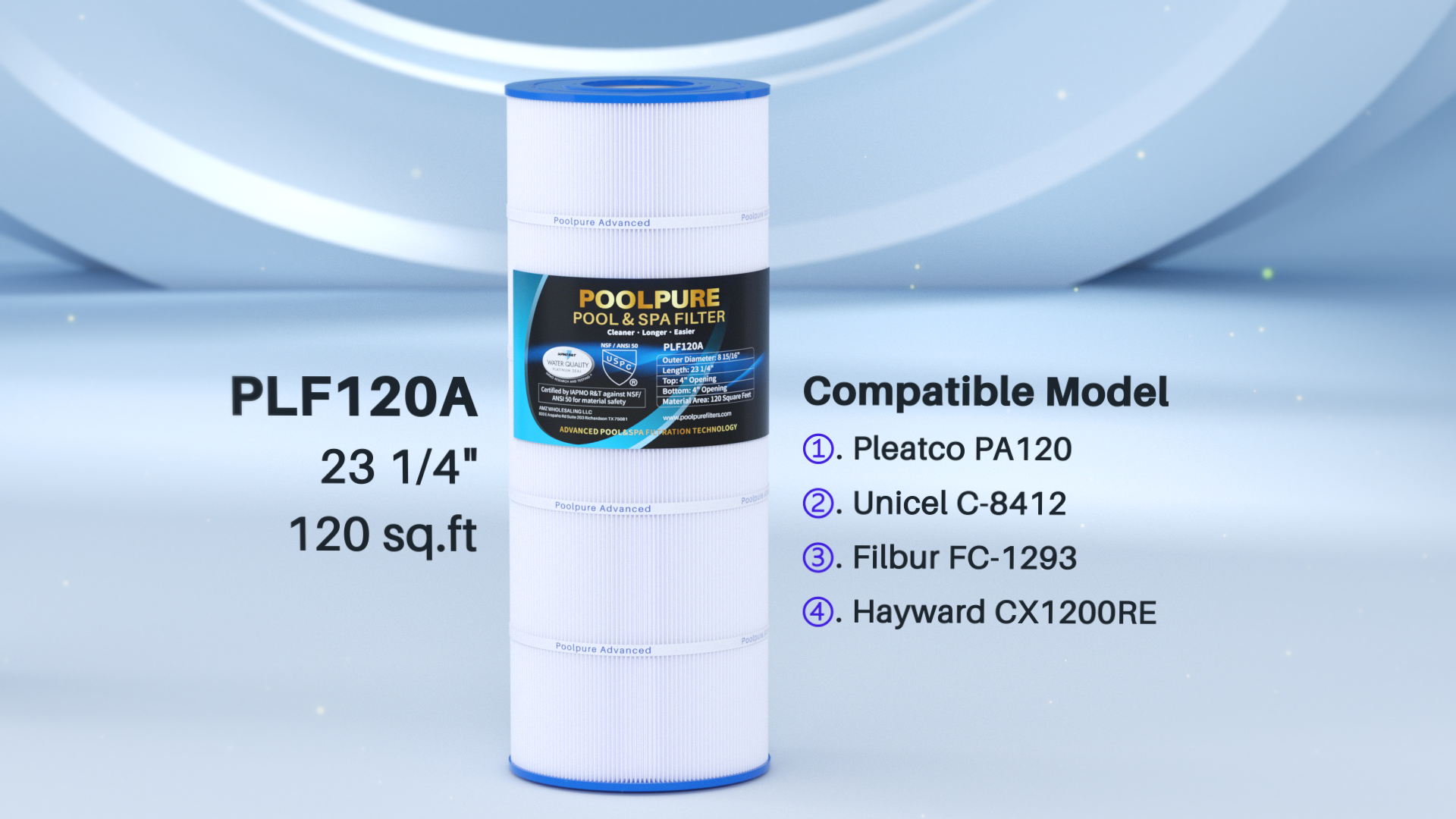 PA120 Poolfilter 2er-Set – Kompatibel Mit Hayward, 120 Sq Ft, Waschbar & Wiederverwendbar