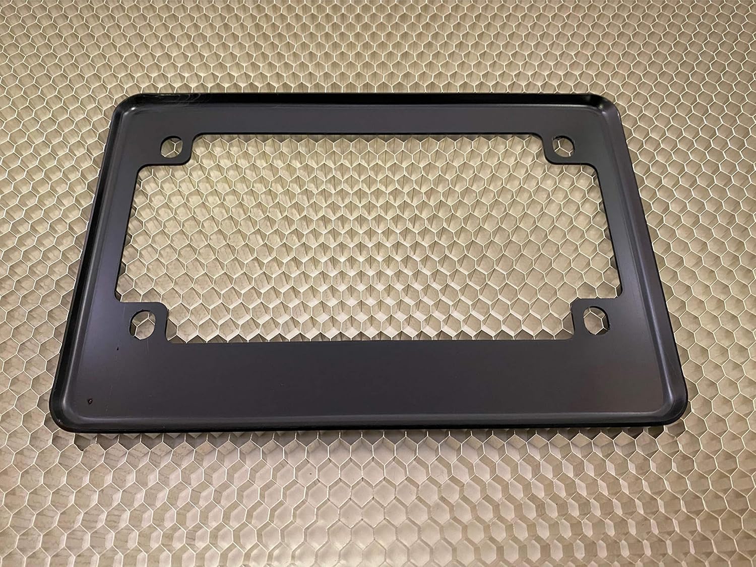 Motorcycle Anodized Aluminum License Plate Frame - Black