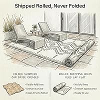 Vista 5 de Fab Habitat - Alfombra de exterior azteca, impermeable, resistente a la decoloración, sin arrugas, plástico reciclado de primera calidad, a rayas