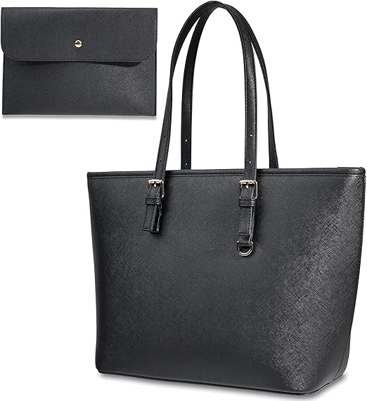 Amazon Co Jp Nicolde 通勤バッグ レディース 就活 リクルートバッグ ビジネスバッグ レディース 大容量 おまけポーチ付きで 収納 たっぷり トートバック 黒 ファッション