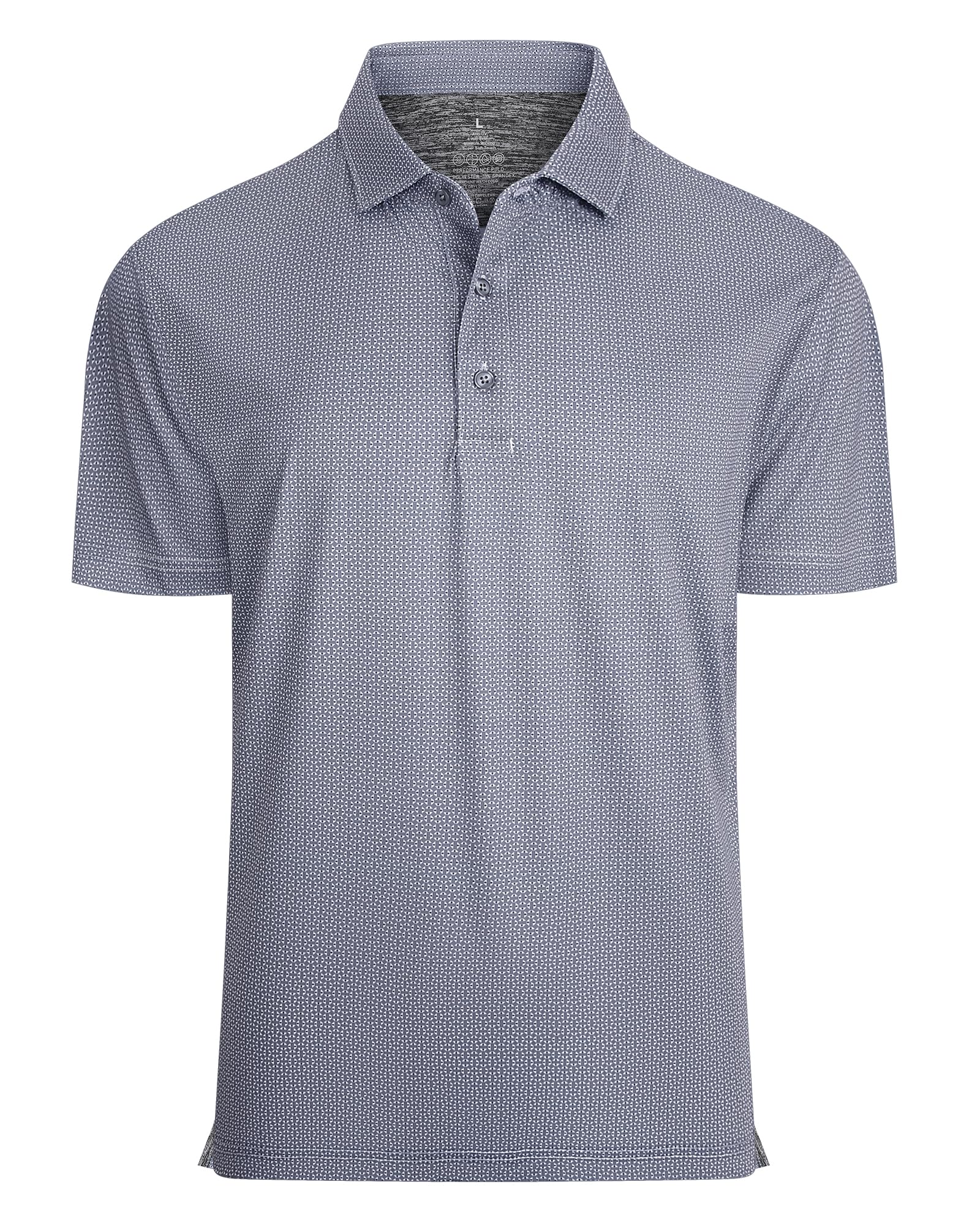 Damipow Golf Shirts for Men Dry Fit Short Sleeve Print Collared Polo Shirt
