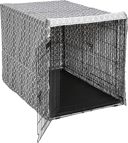 Vista 18 de MidWest Homes for Pets Funda para jaula de perro, de privacidad, para jaula de perro MidWest, lavable a máquina y seco, patrón geométrico marrón, 42