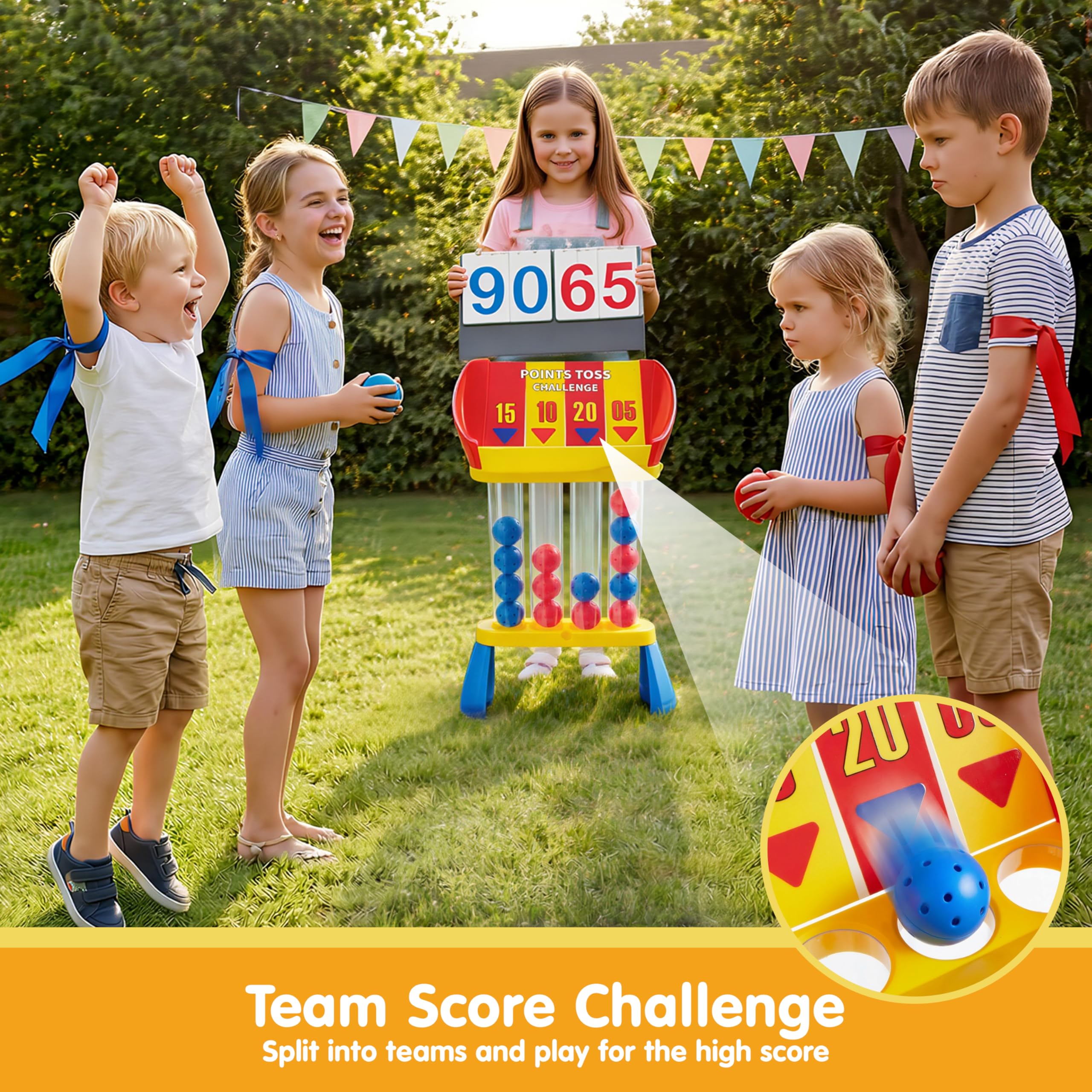 JOYIN 4-in-a-Row Floor Giant Game - Wurf- und Punktespiel für Kinder ab 3 Jahren, Indoor- und Outdoor-Hofspiele, tragbares Partyspiel für Zuhause, Rasen, Strand und Camping Essentials